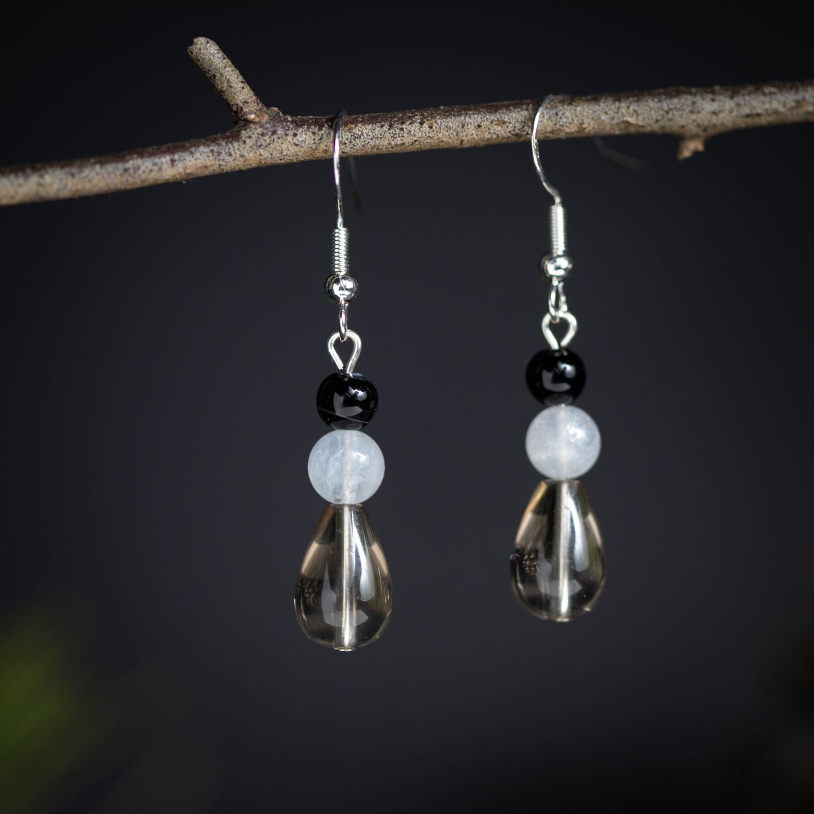 Shades of Gray Gemstone Earrings