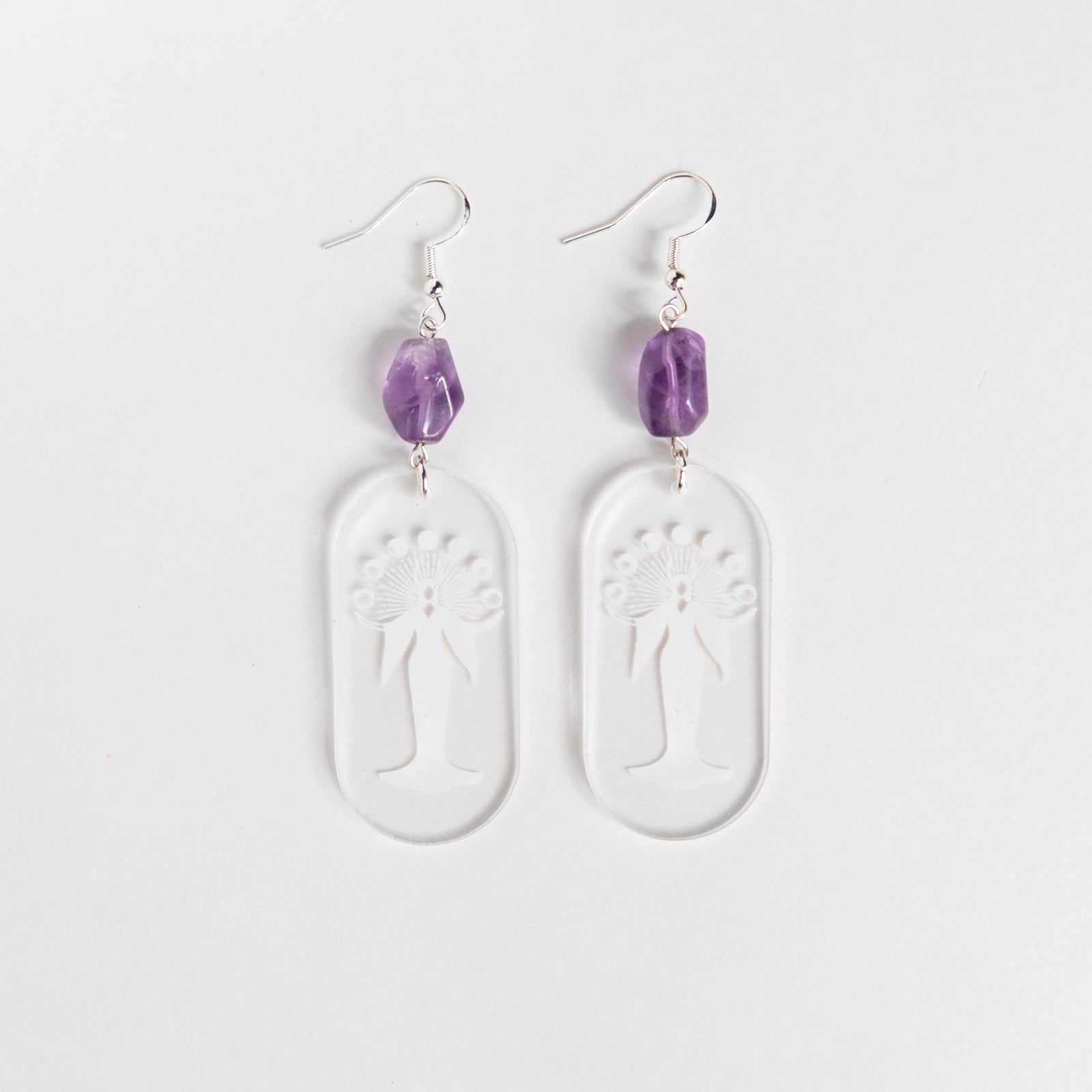 Crystal Clear Acrylic Earrings - Moon Goddess