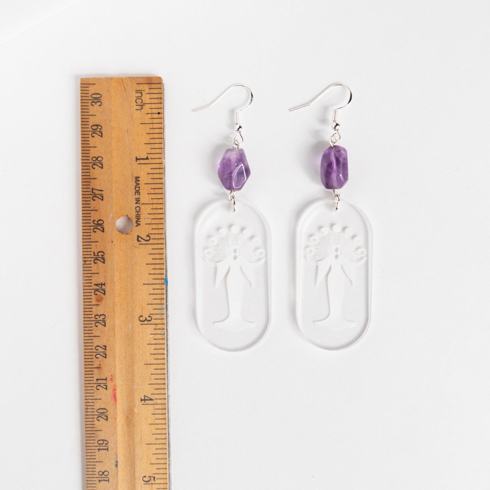 Crystal Clear Acrylic Earrings - Moon Goddess