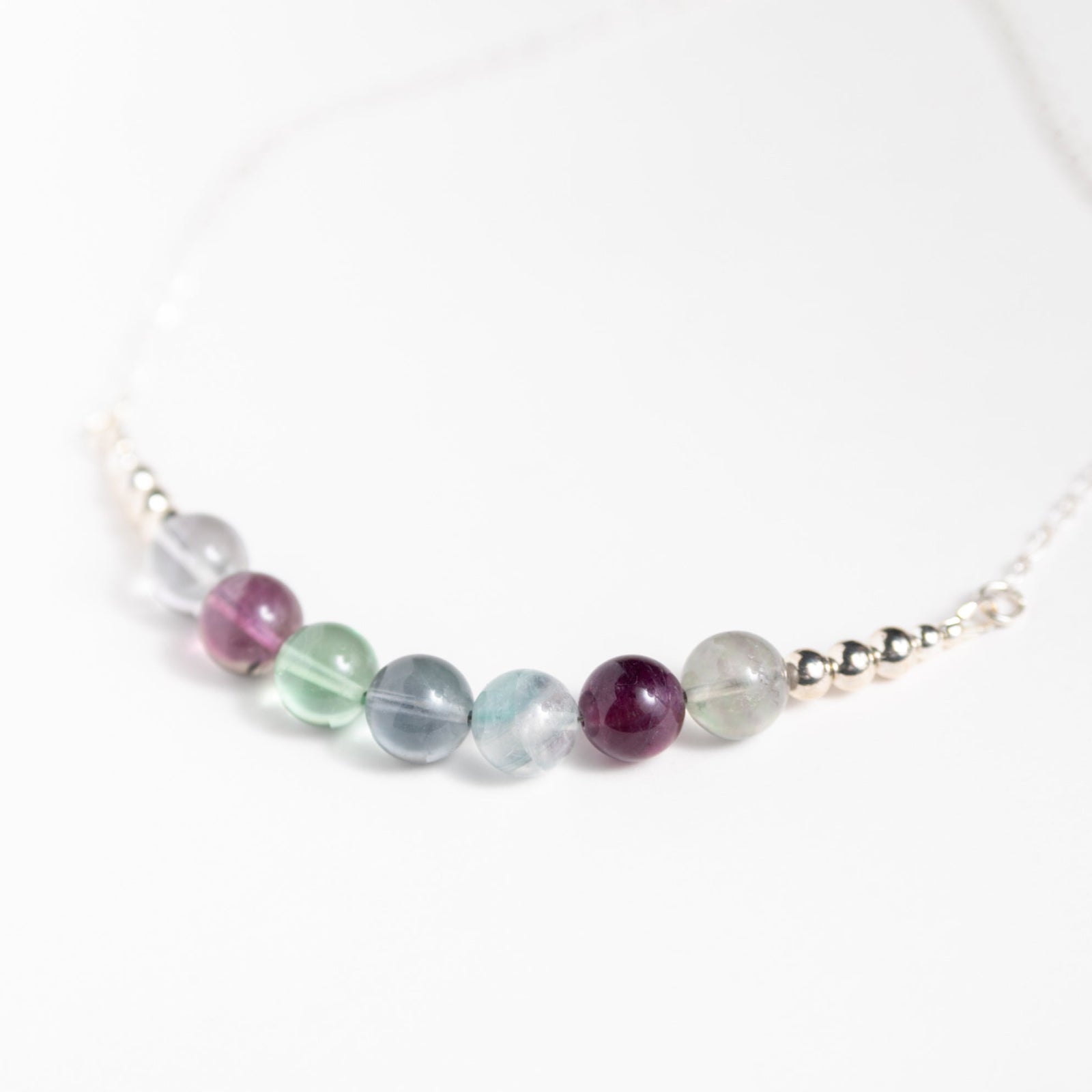 Rainbow Fluorite Bead Necklace
