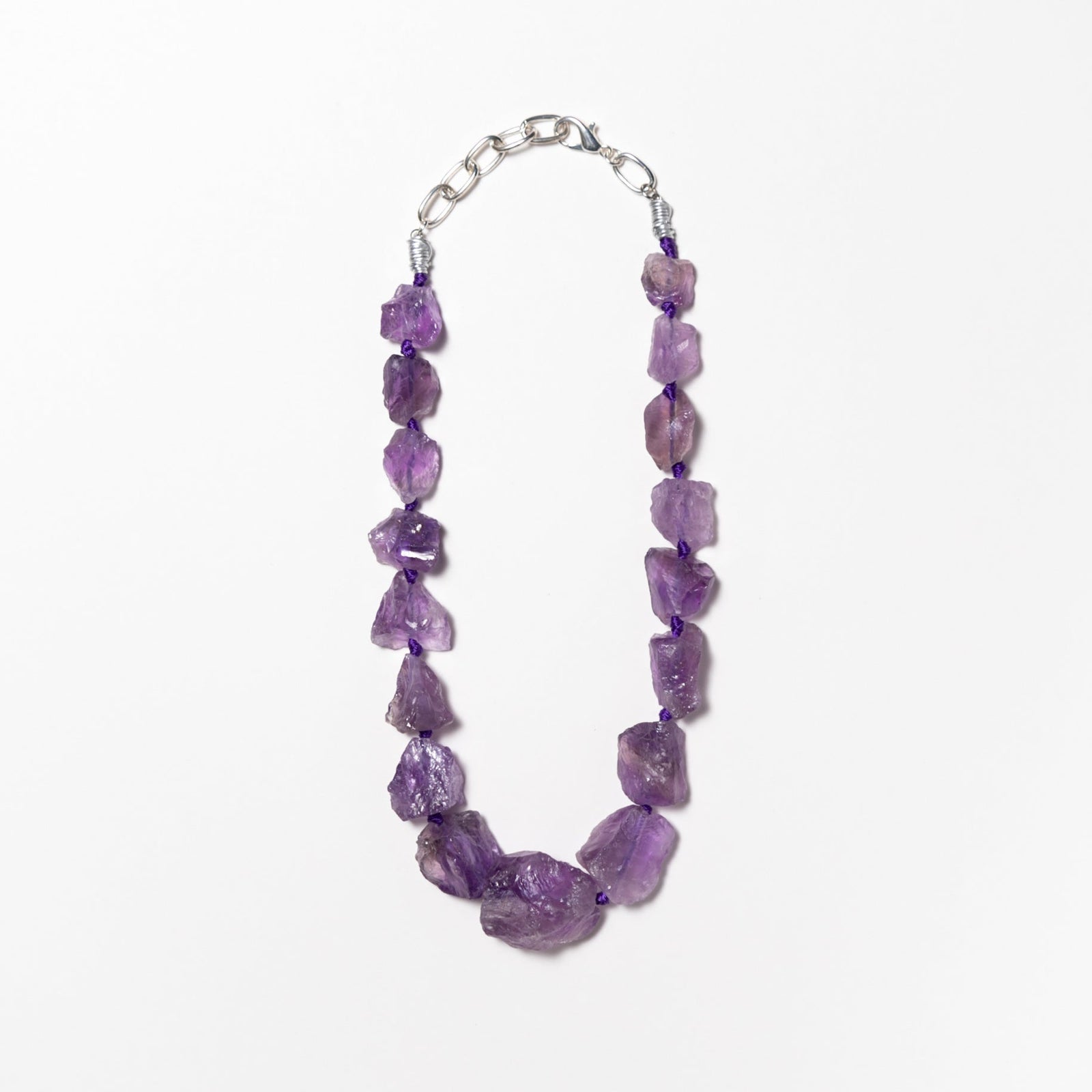 Raw Chunky Amethyst Necklace – Natural February Birthstone Jewelry by Kinley Jewelry