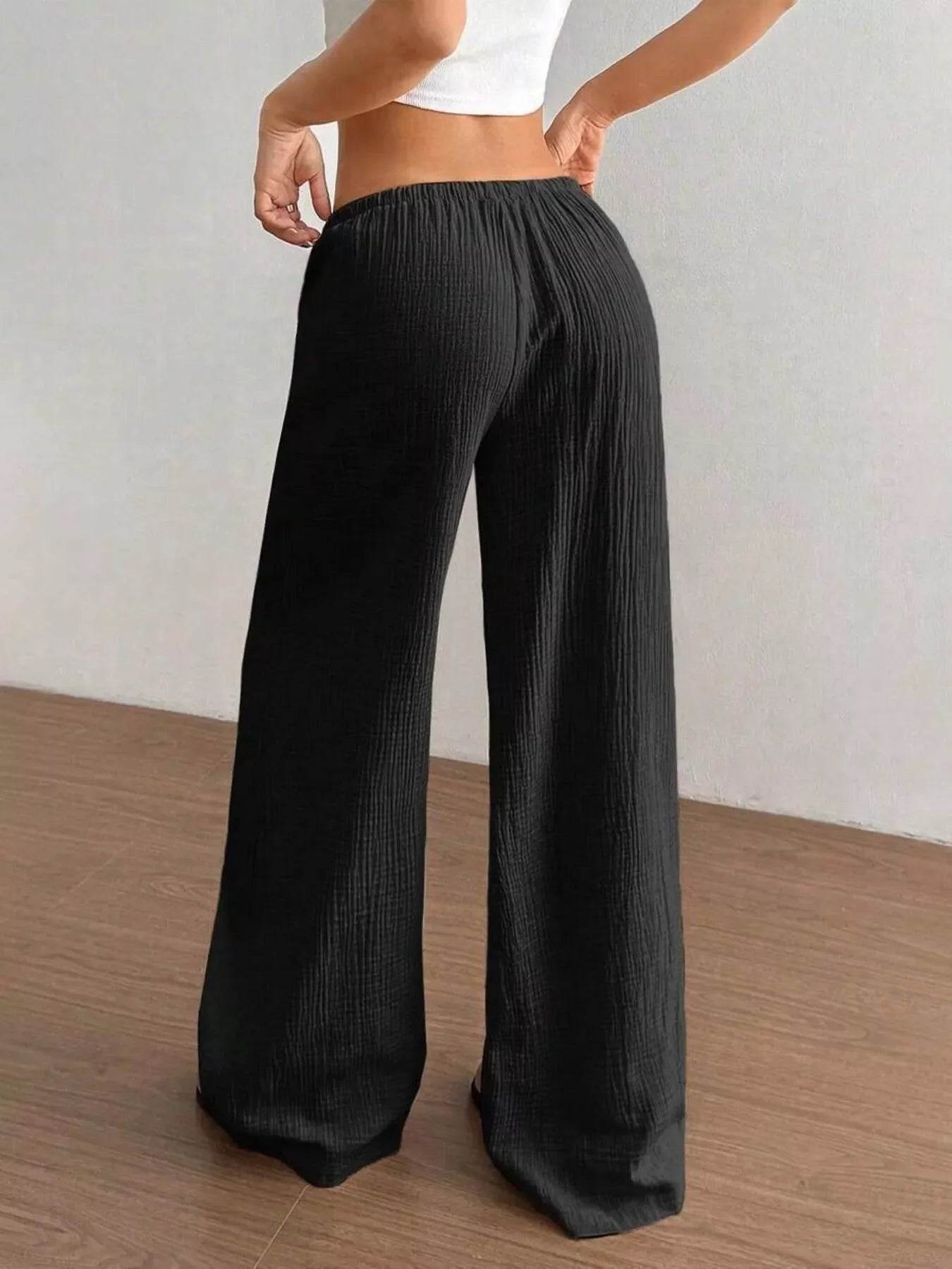 Drawstring Wide Leg Pants