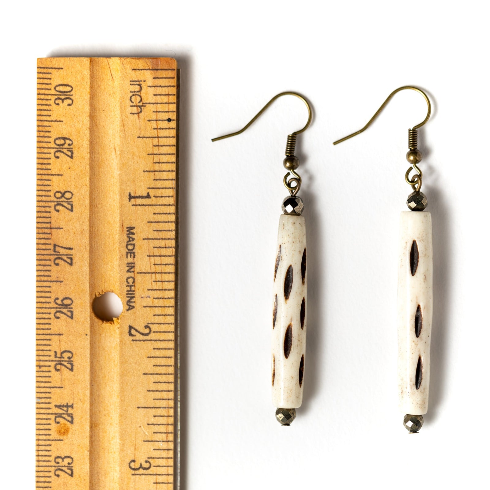 Carved Bone Earrings