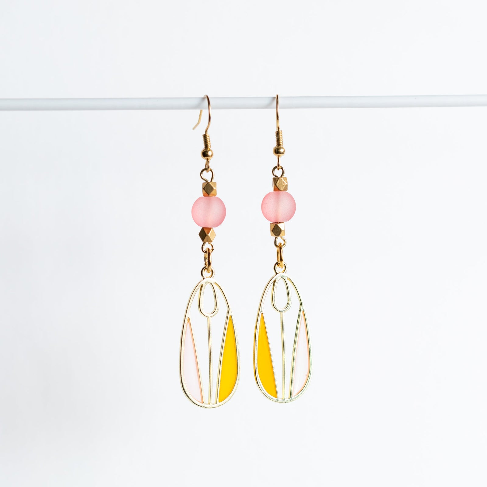 Pink Tulip Window Earrings