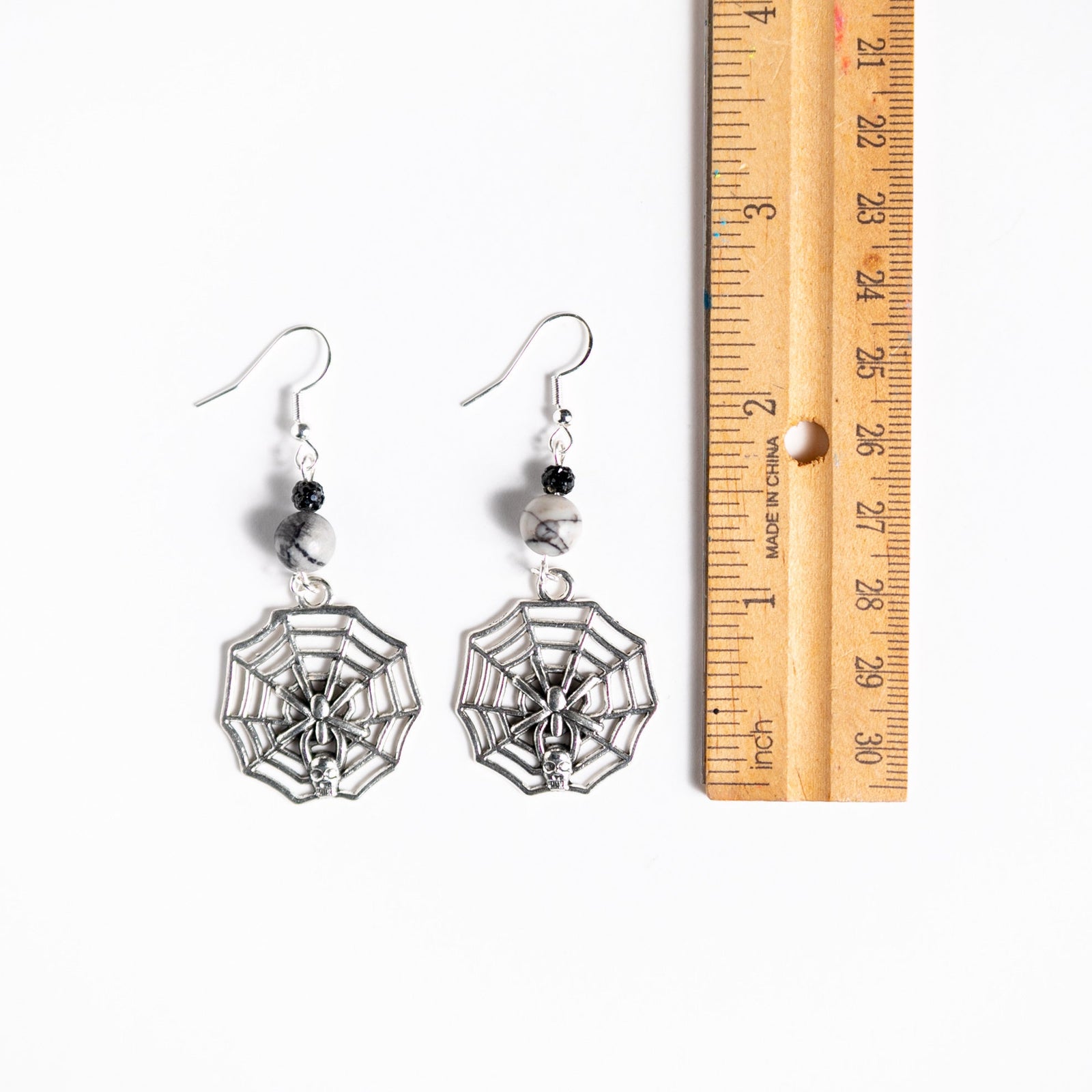 Spider Web with Jasper Earrings