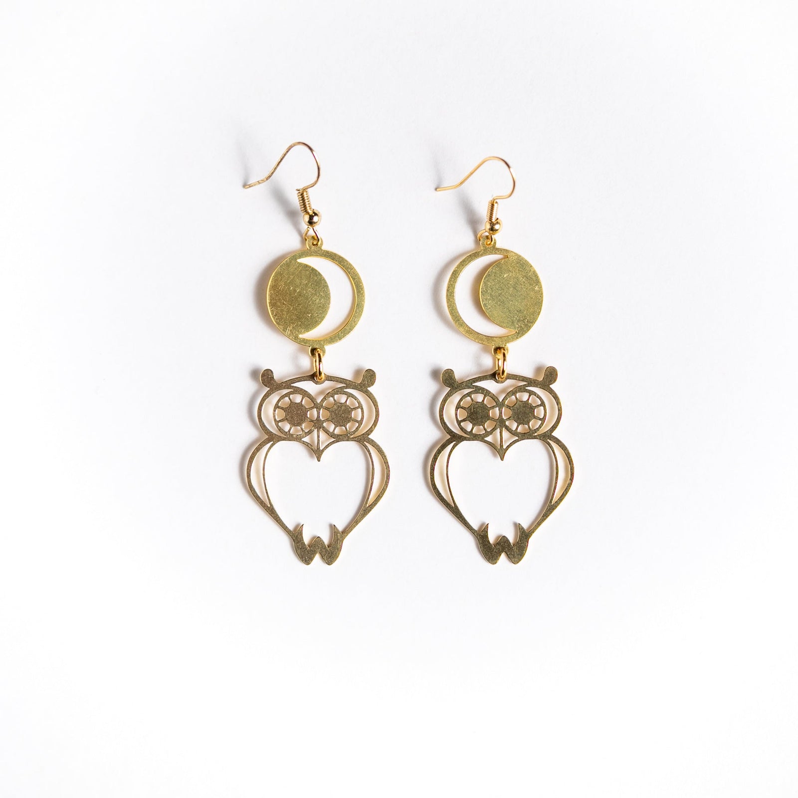 Owl and Moon Feminine Wisdom Earrings