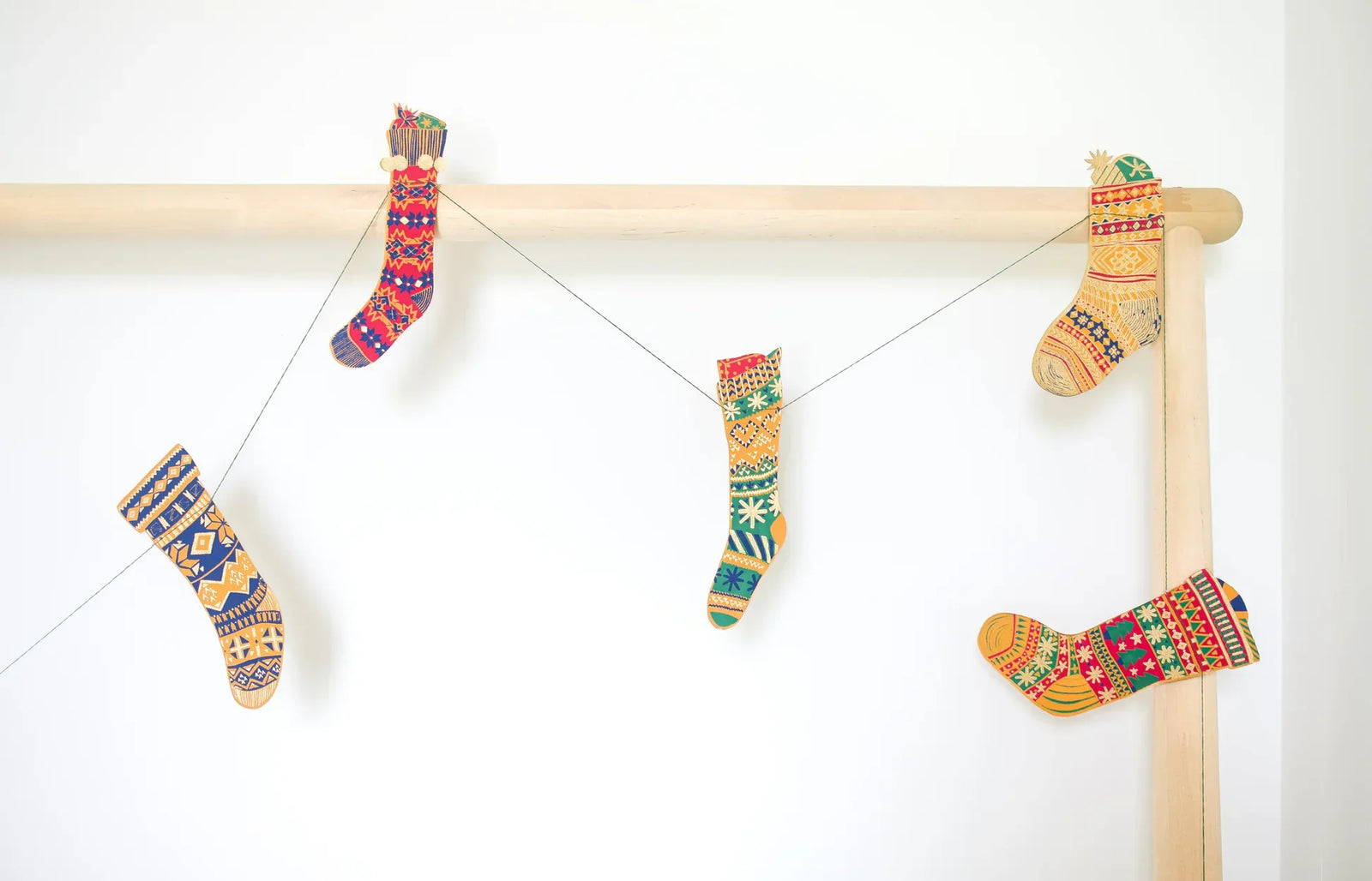 Festive Stocking Sewn Garland