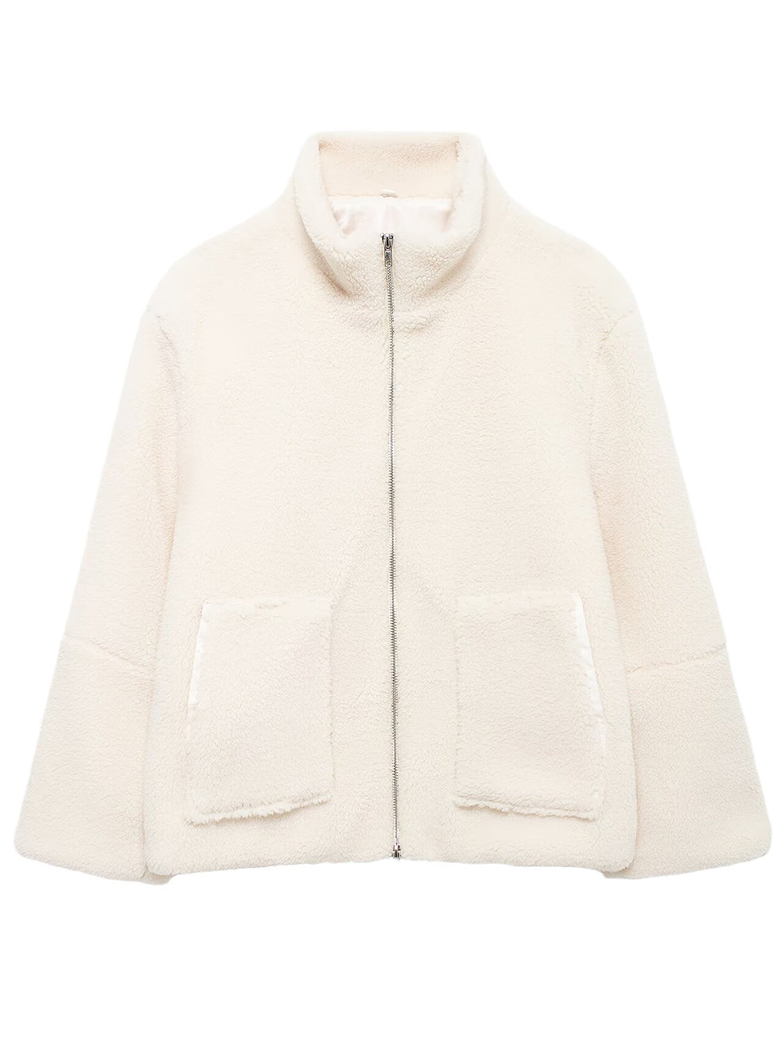 Zip-Up Long Sleeve Plush Jacket