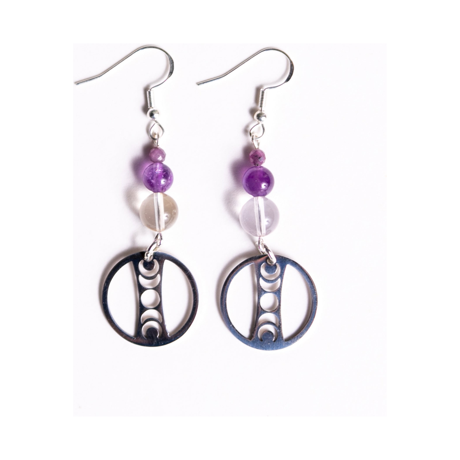 Amethyst Crystal Eclipse Earrings