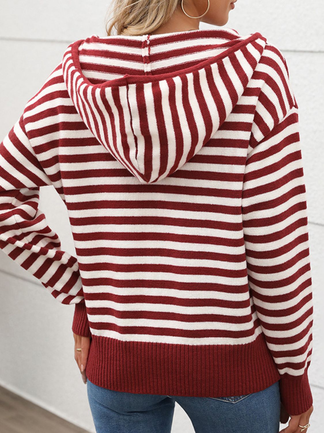 Perfect Striped Long Sleeve Hooded Sweater
