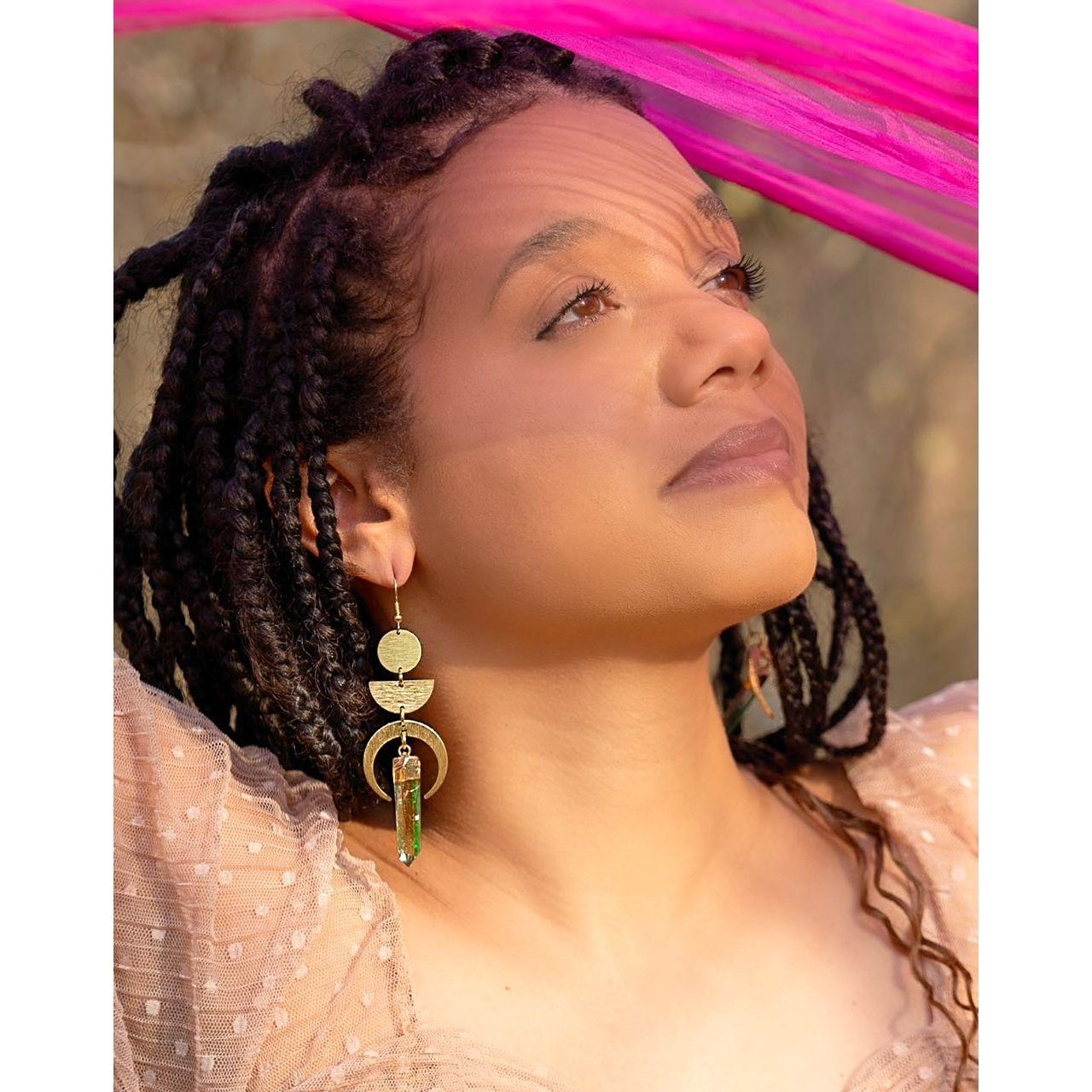 Aura Crystal Lunar Totem Earrings