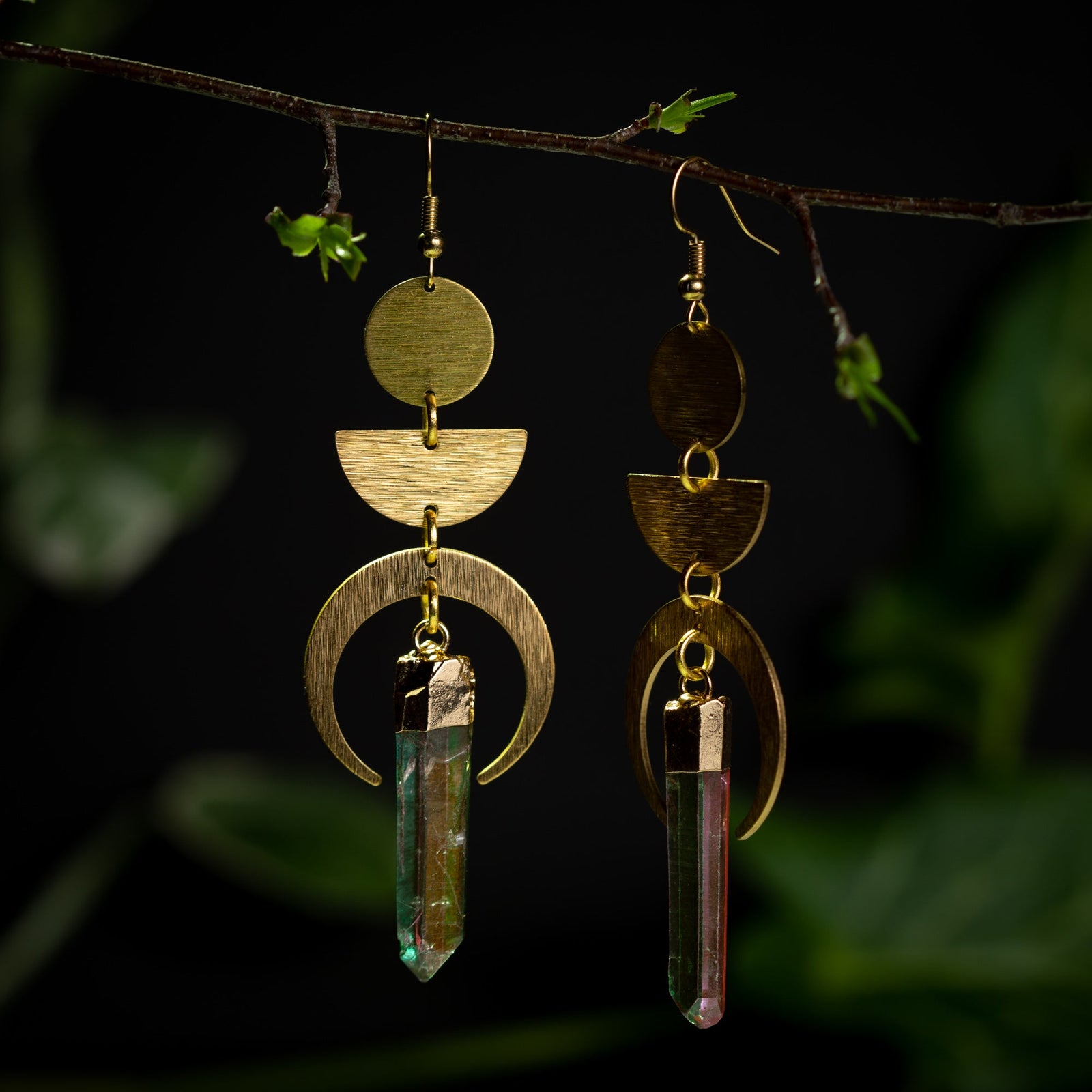Aura Crystal Lunar Totem Earrings