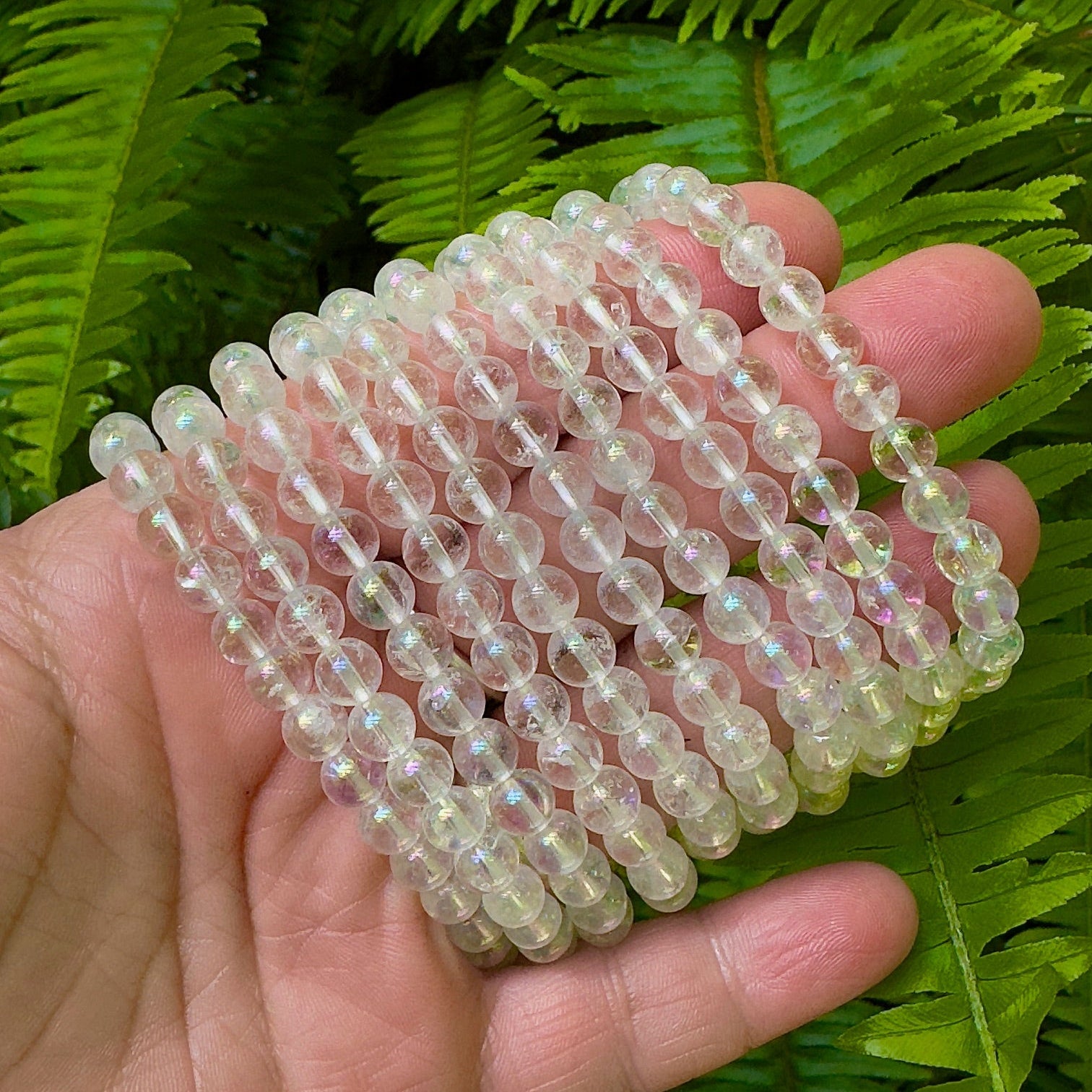 Aura Quartz Stretch Bracelet - 6mm Gemstone