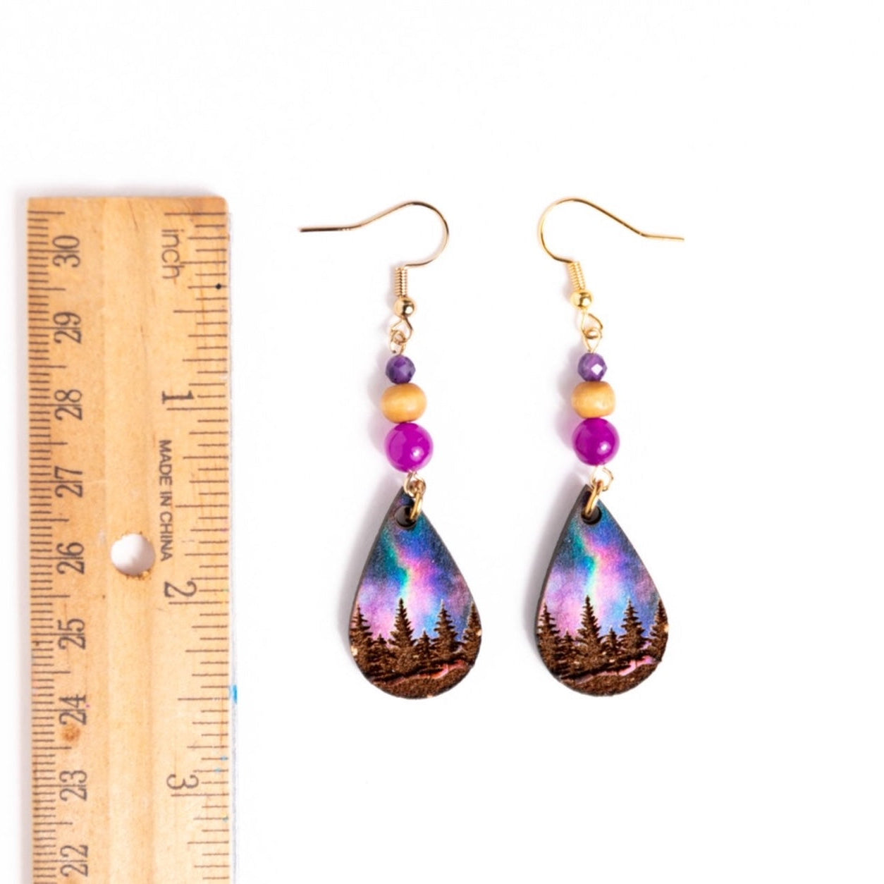 Purple Aurora Borealis Earrings