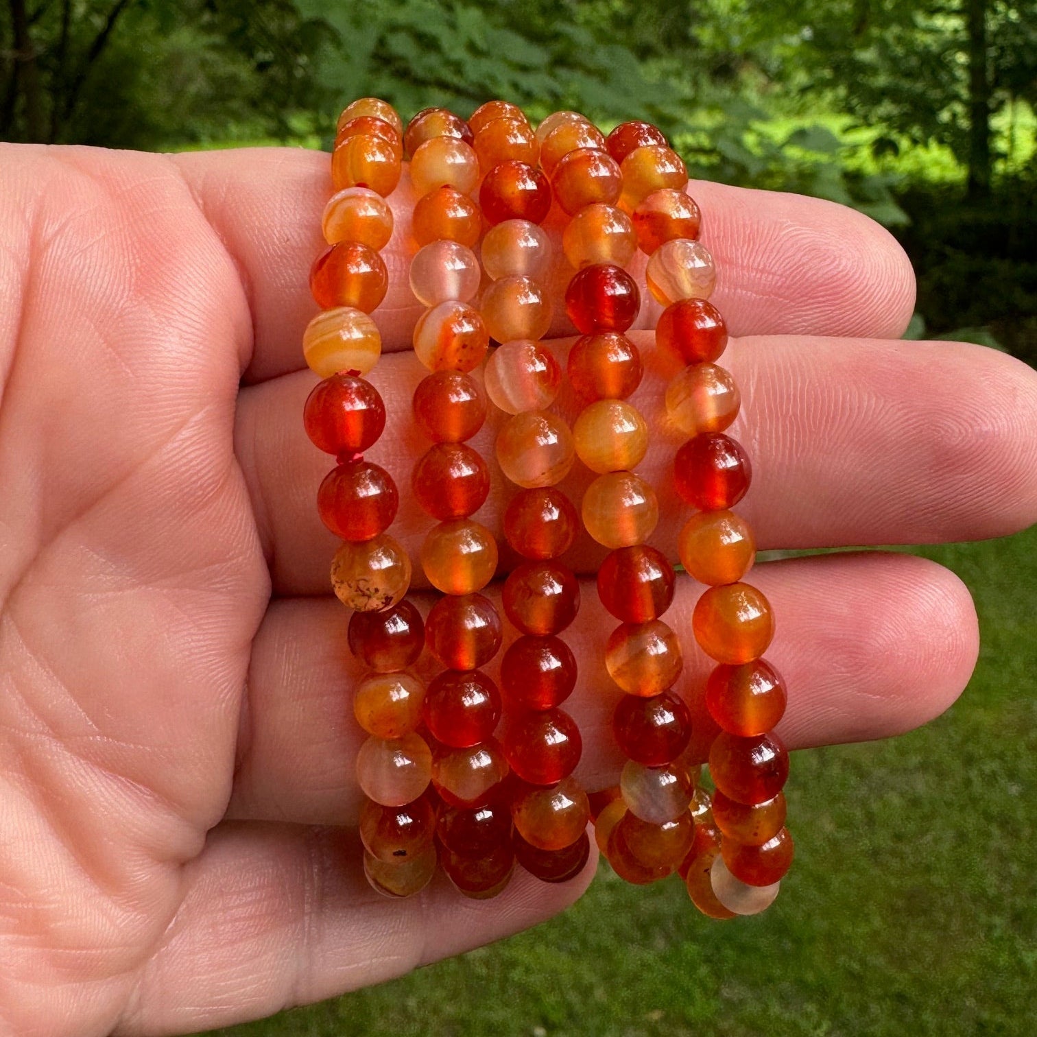 Carnelian Gemstone Stretch Bracelet