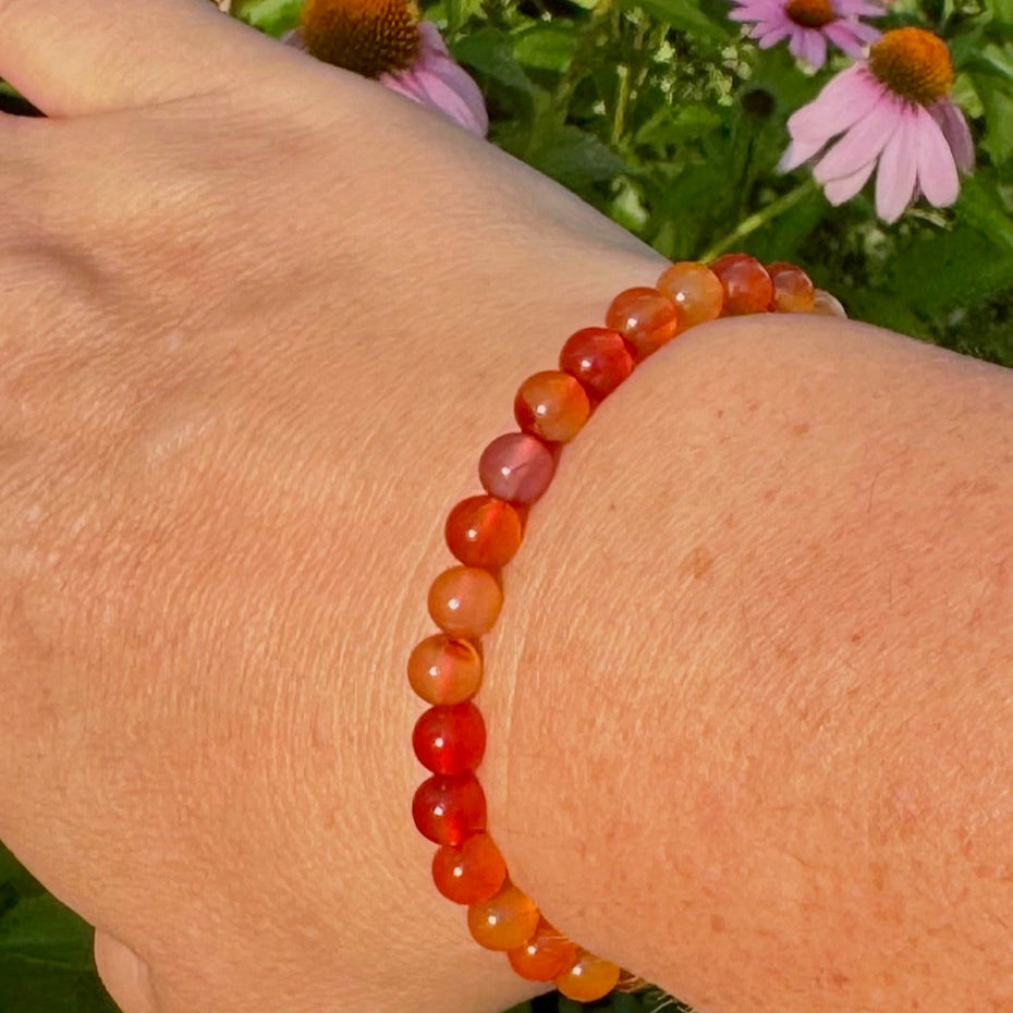 Carnelian Gemstone Stretch Bracelet