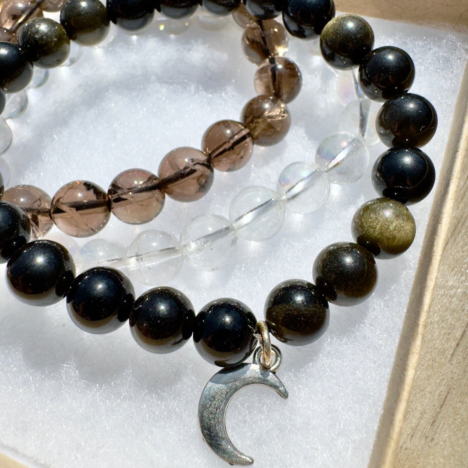 The Shadow Caster Set of 3 Gemstone Bracelets