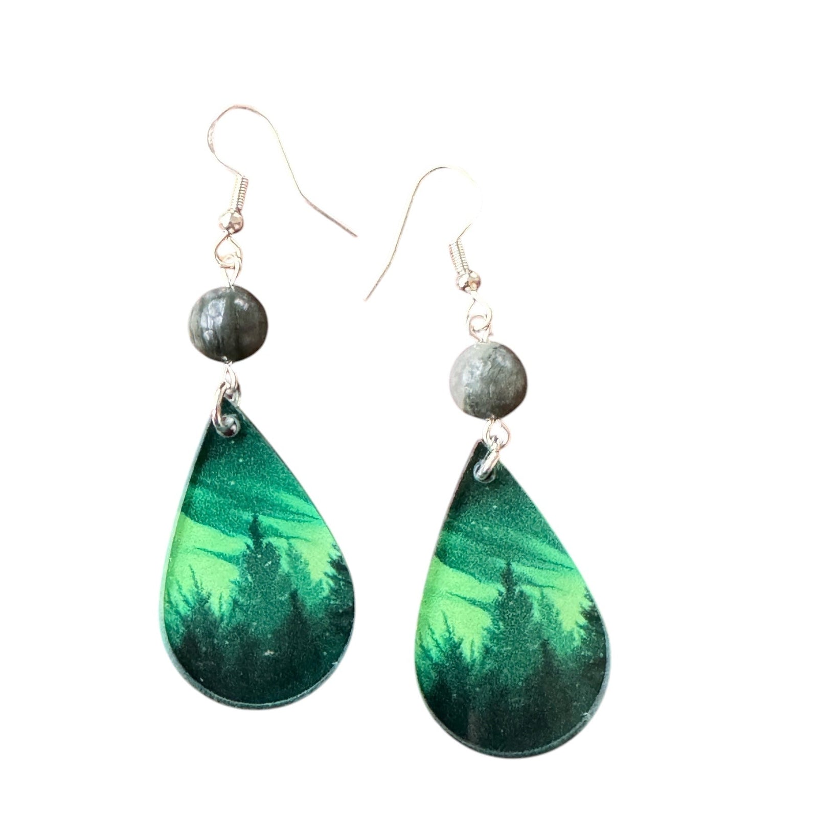 Emerald Forest Earrings – Nature-Inspired Jewelry Featuring Aurora Borealis Design by Kinley Jewelry