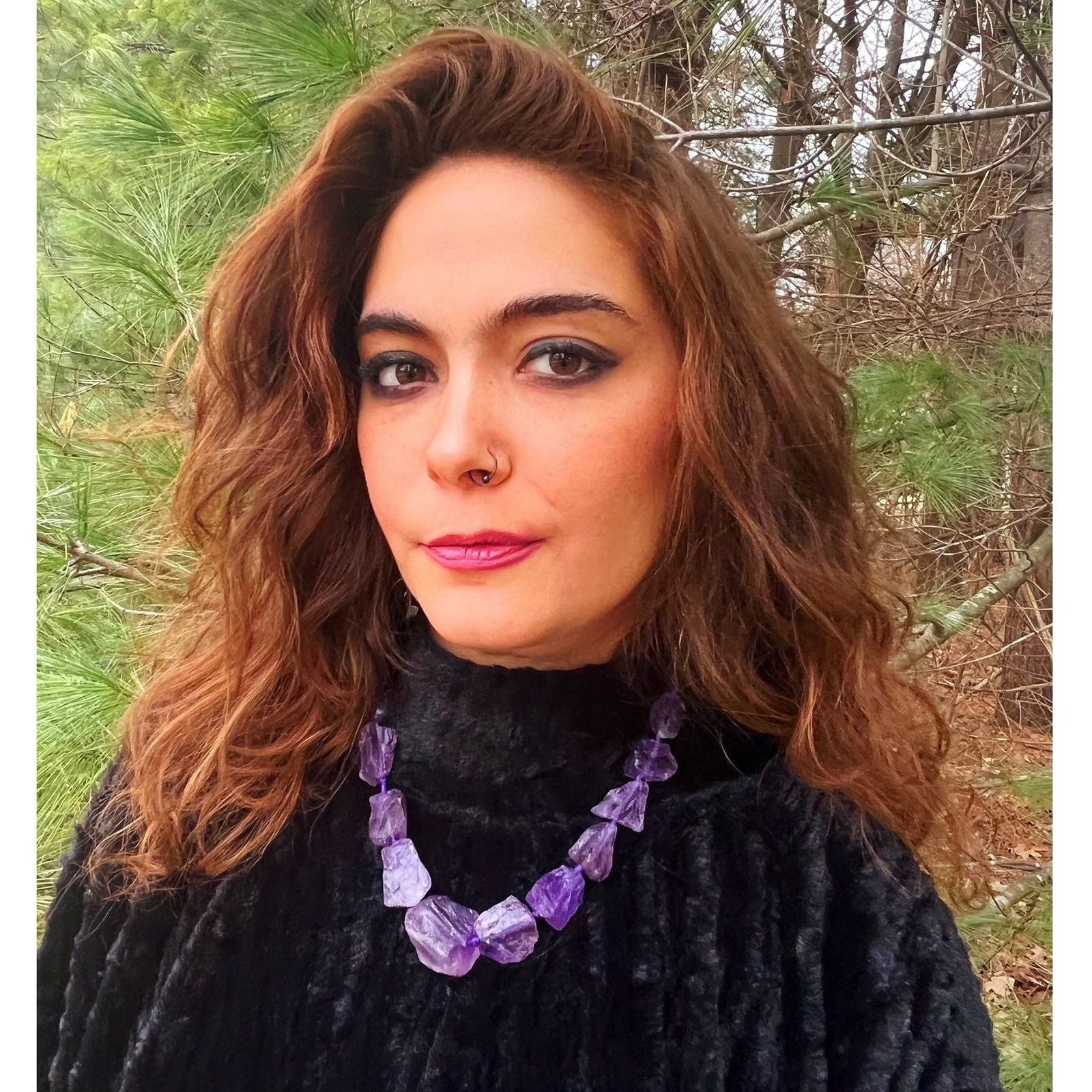 Raw Chunky Amethyst Necklace