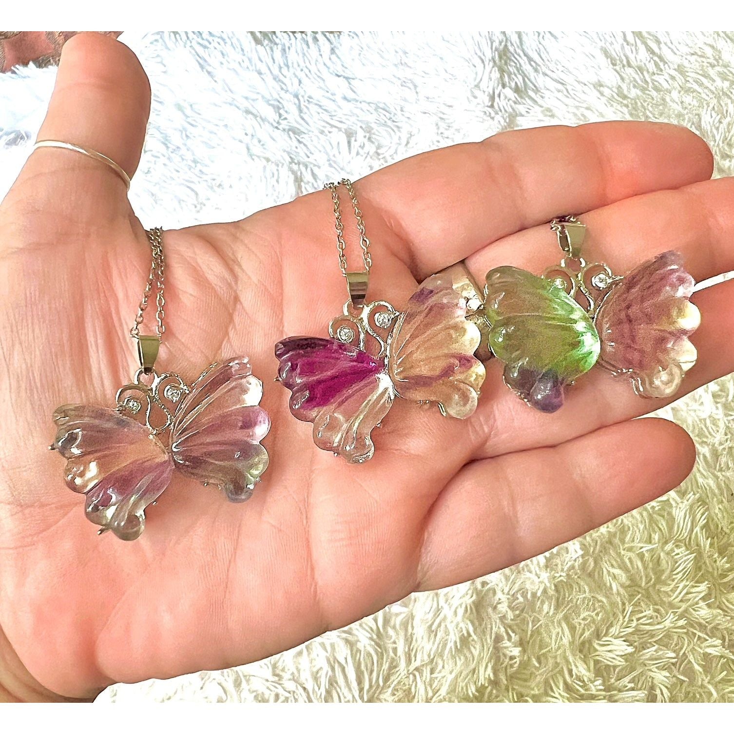 Fluorite Butterfly Necklace