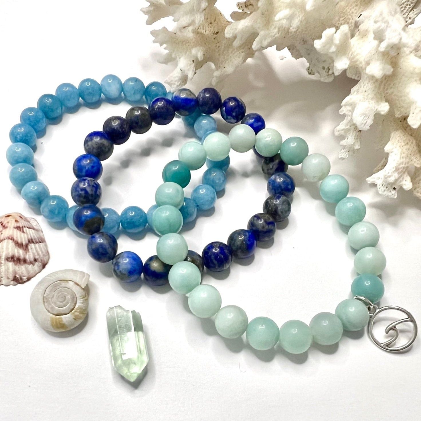 Seaside Bliss Gemstone Bracelets Set