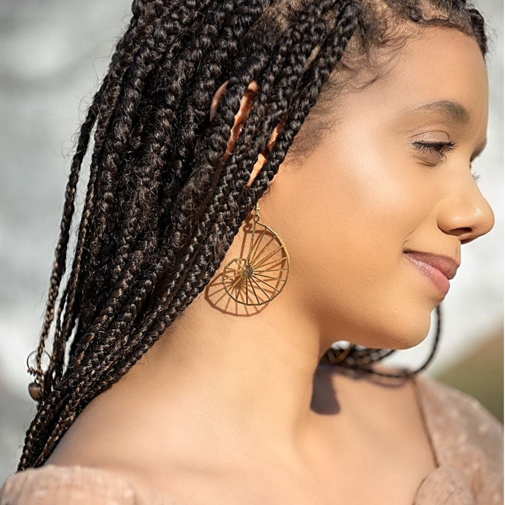 Nautilus Spiral Earrings in Gold