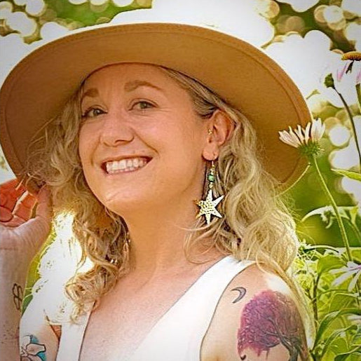 Hammered Brass Shooting Star Earrings