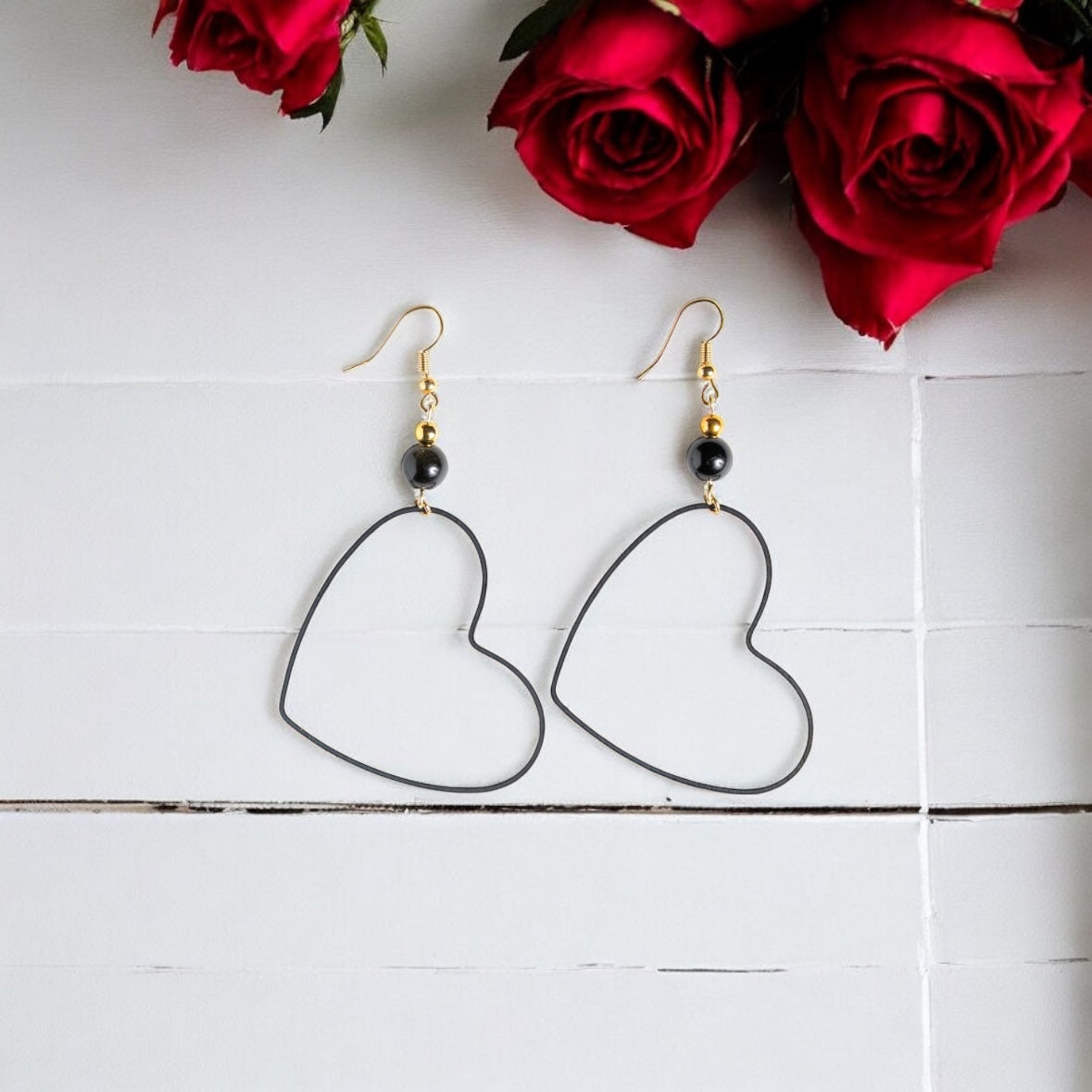 Black Heart Silhouette Earrings