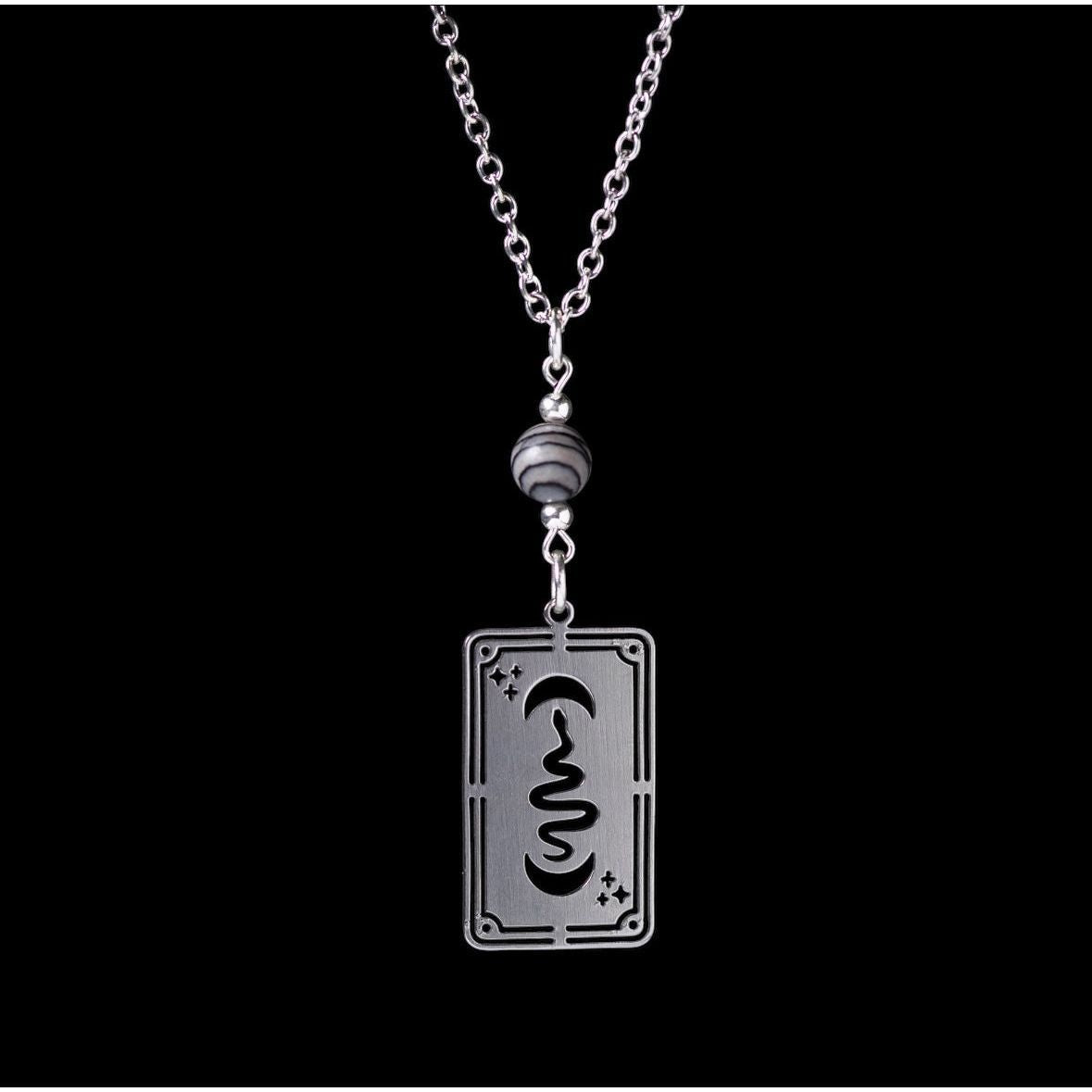 Luna Serpent Tarot Card Necklace