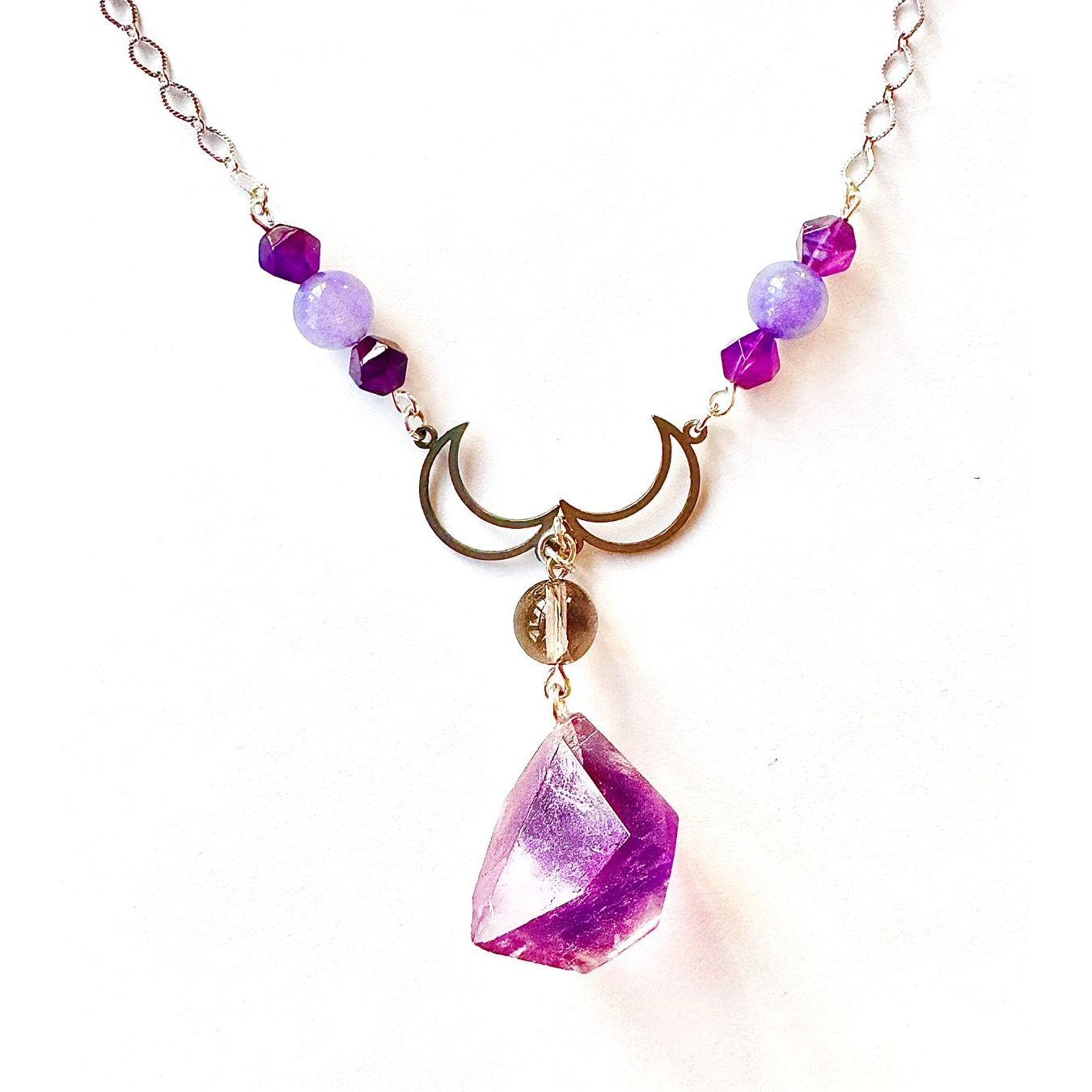 Amethyst Specimen Moon Necklace