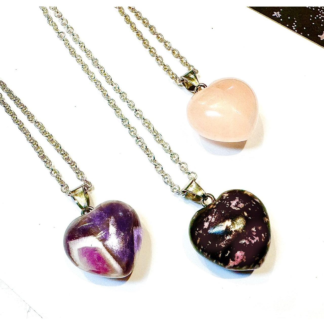 Heart of Stone Gemstone Pendant Necklaces