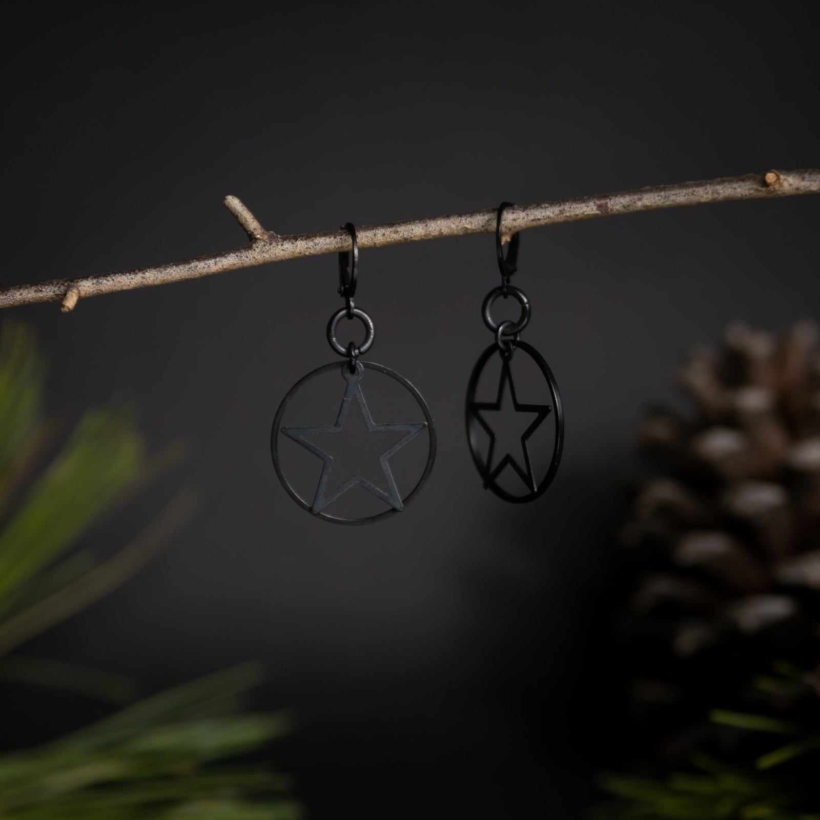 Black Star Earrings