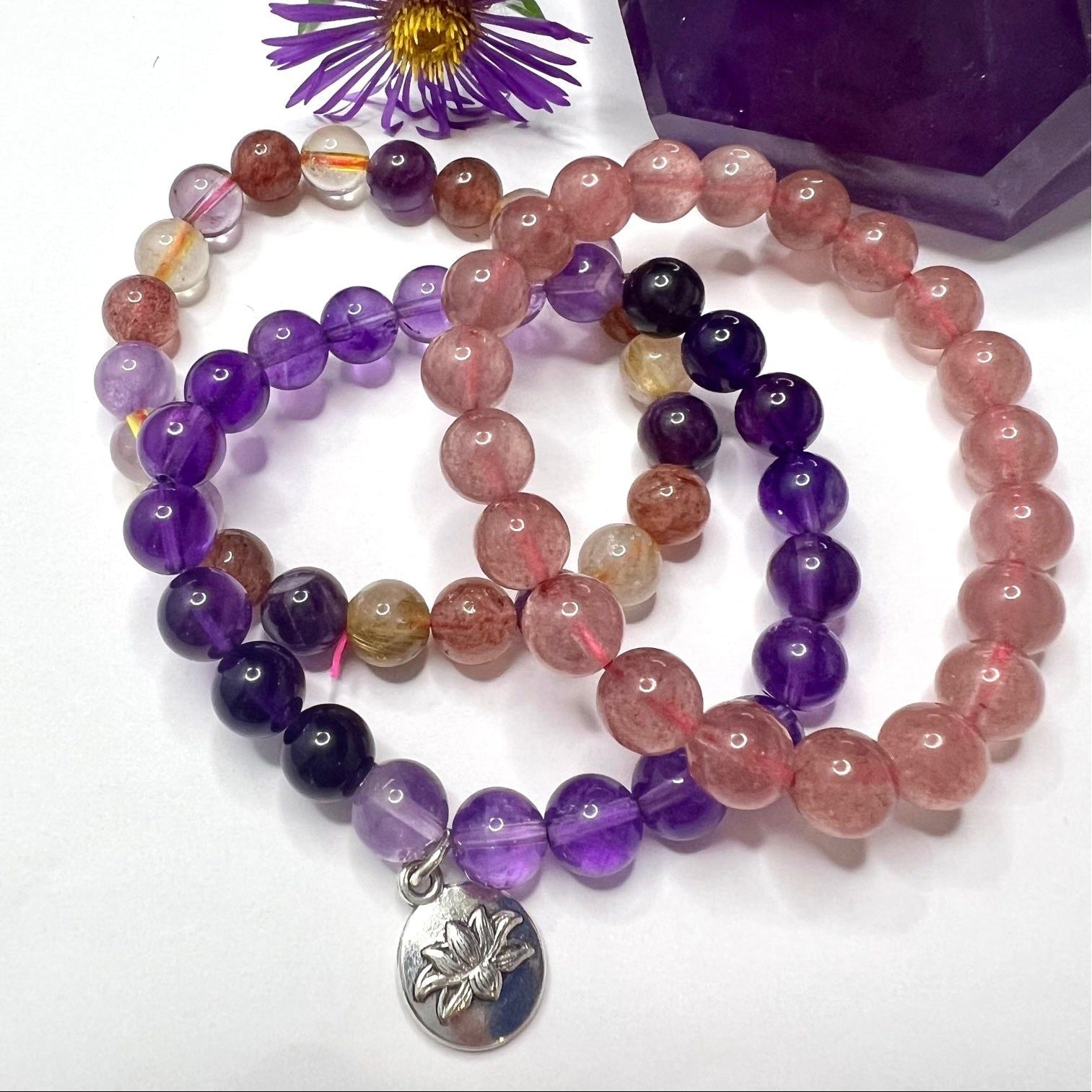 Women's Intuition Set of 3 Gemstone Bracelets - 8mm Gemstones