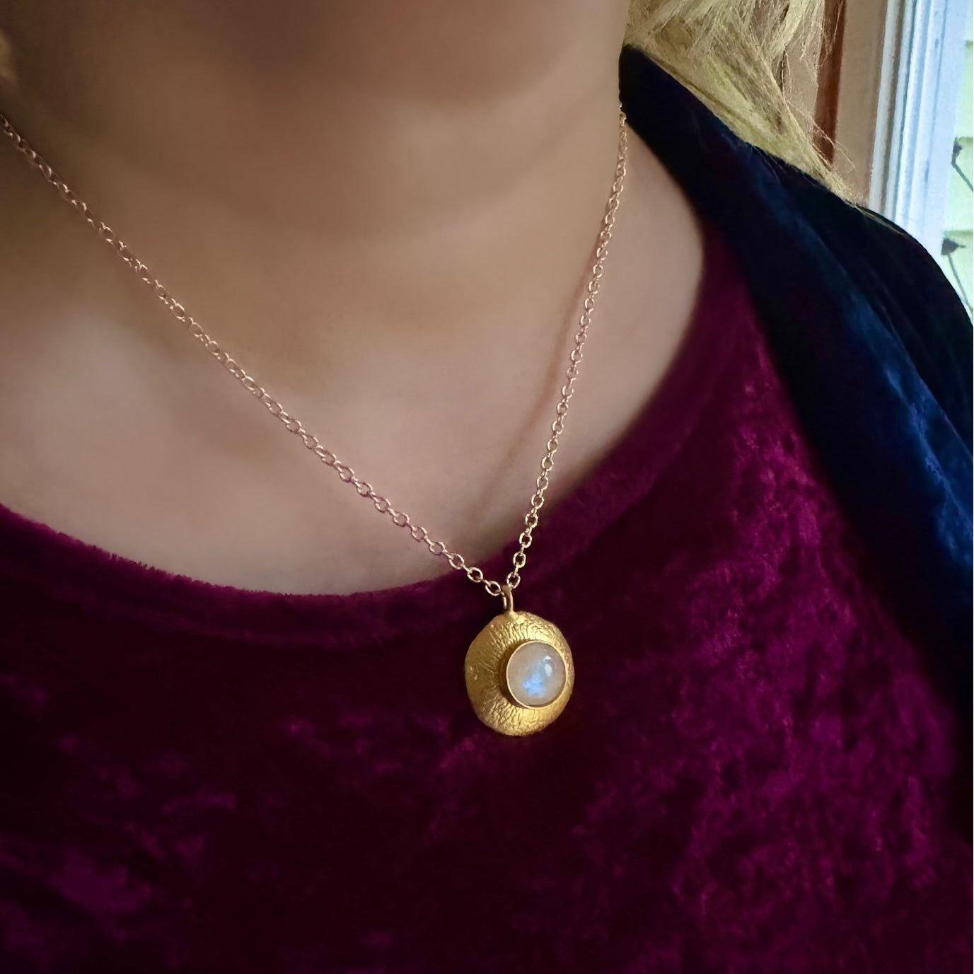 Moonstone Medallion Necklace