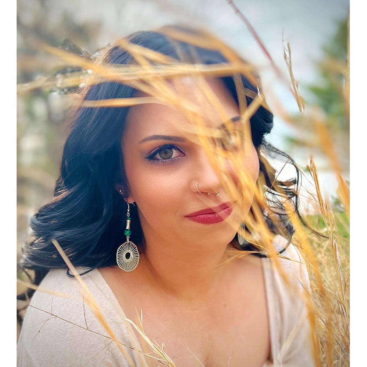 Organic Natural Pattern Earrings with Malachite