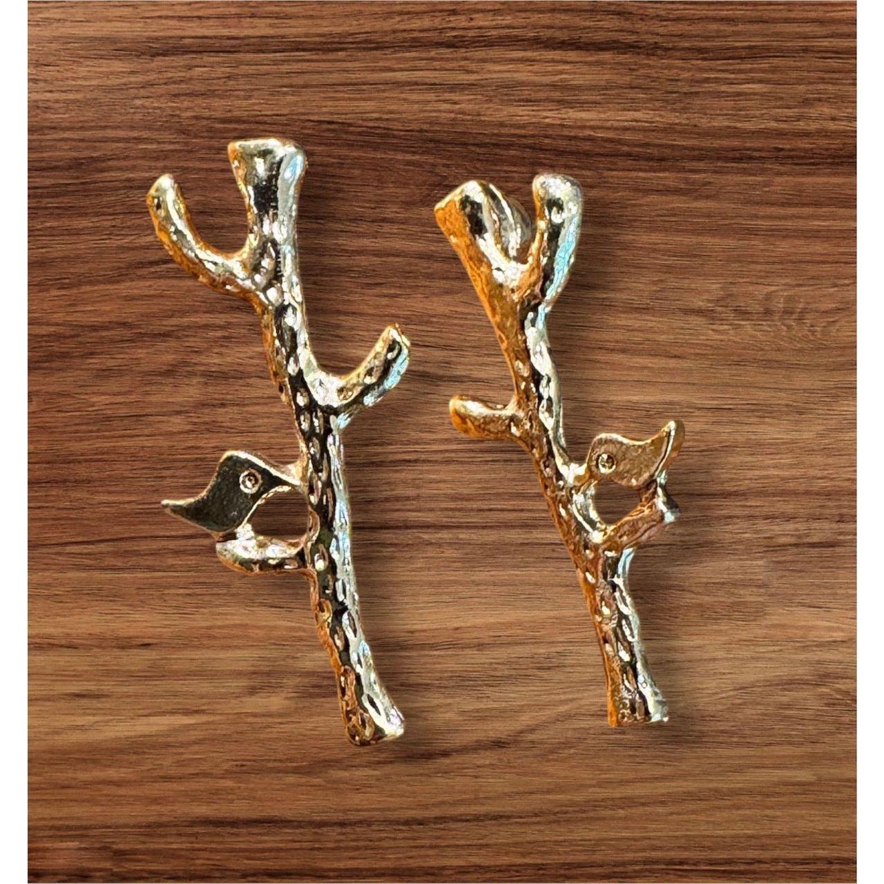 Tree Song Gold Post Earrings