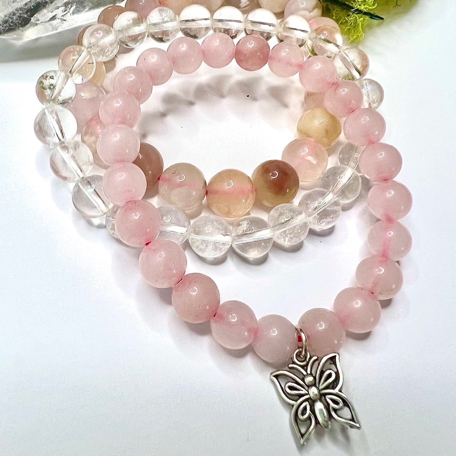The Power of Love Set of 3 Gemstone Stretch Bracelets - 8mm Gemstones