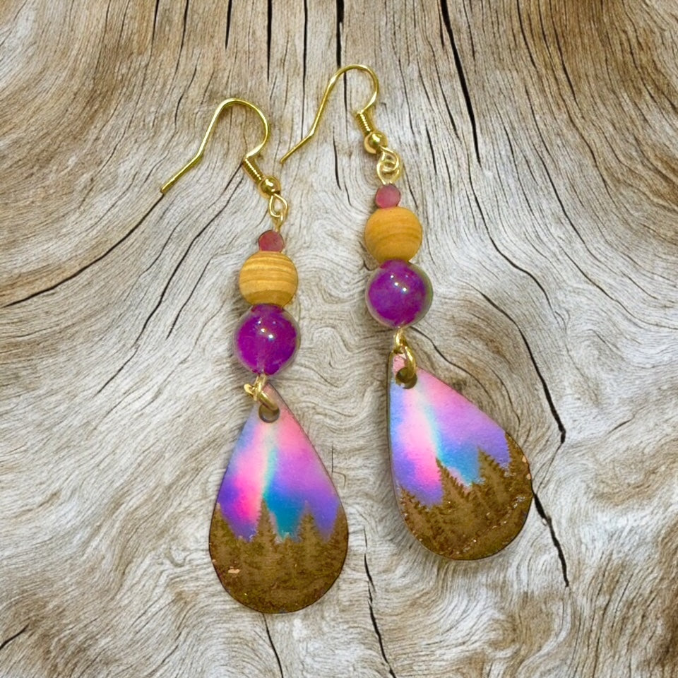 Purple Aurora Borealis Earrings