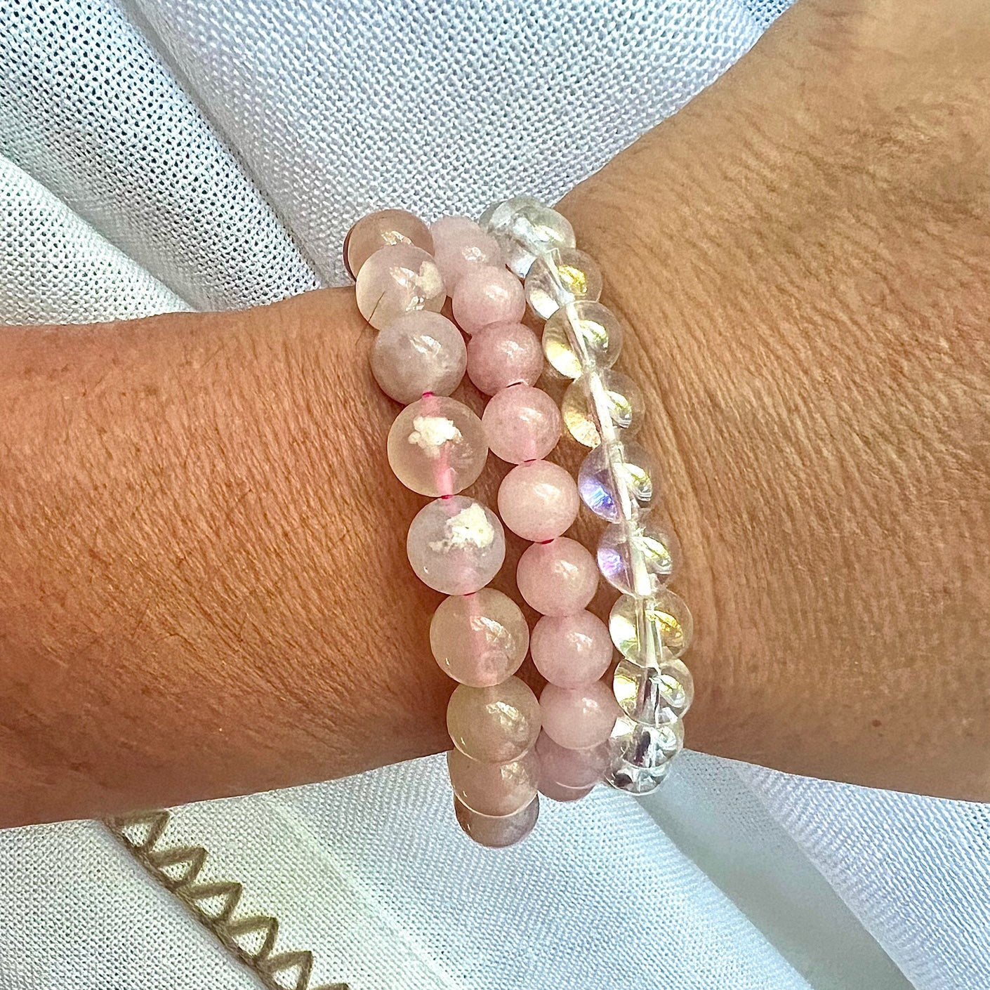 Rose Quartz Beaded Stretch Bracelet - 8mm Gemstones