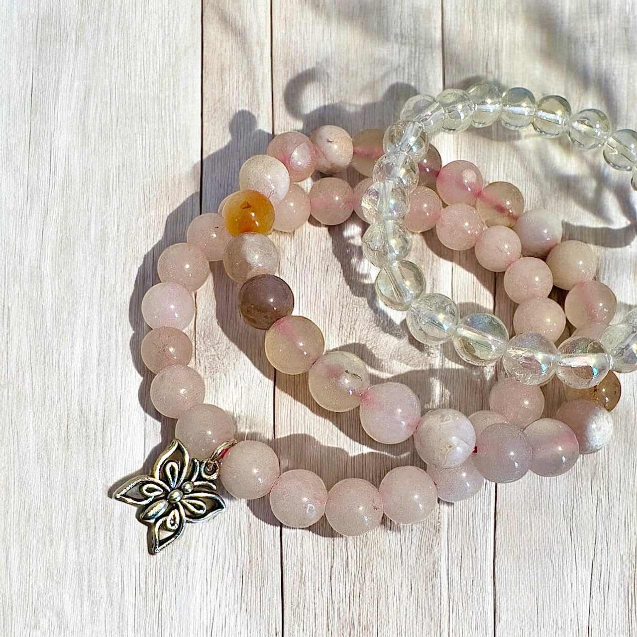 The Power of Love Set of 3 Gemstone Stretch Bracelets - 8mm Gemstones