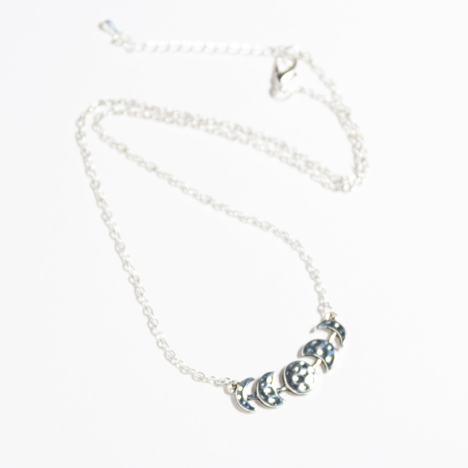 Silver Moon Phases Bar Necklace