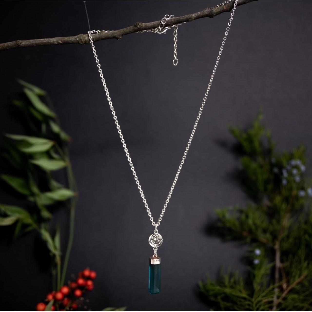 Blue Fluorite Floral Drop Necklace – Elegant Winter Blues Collection by Kinley Jewelry