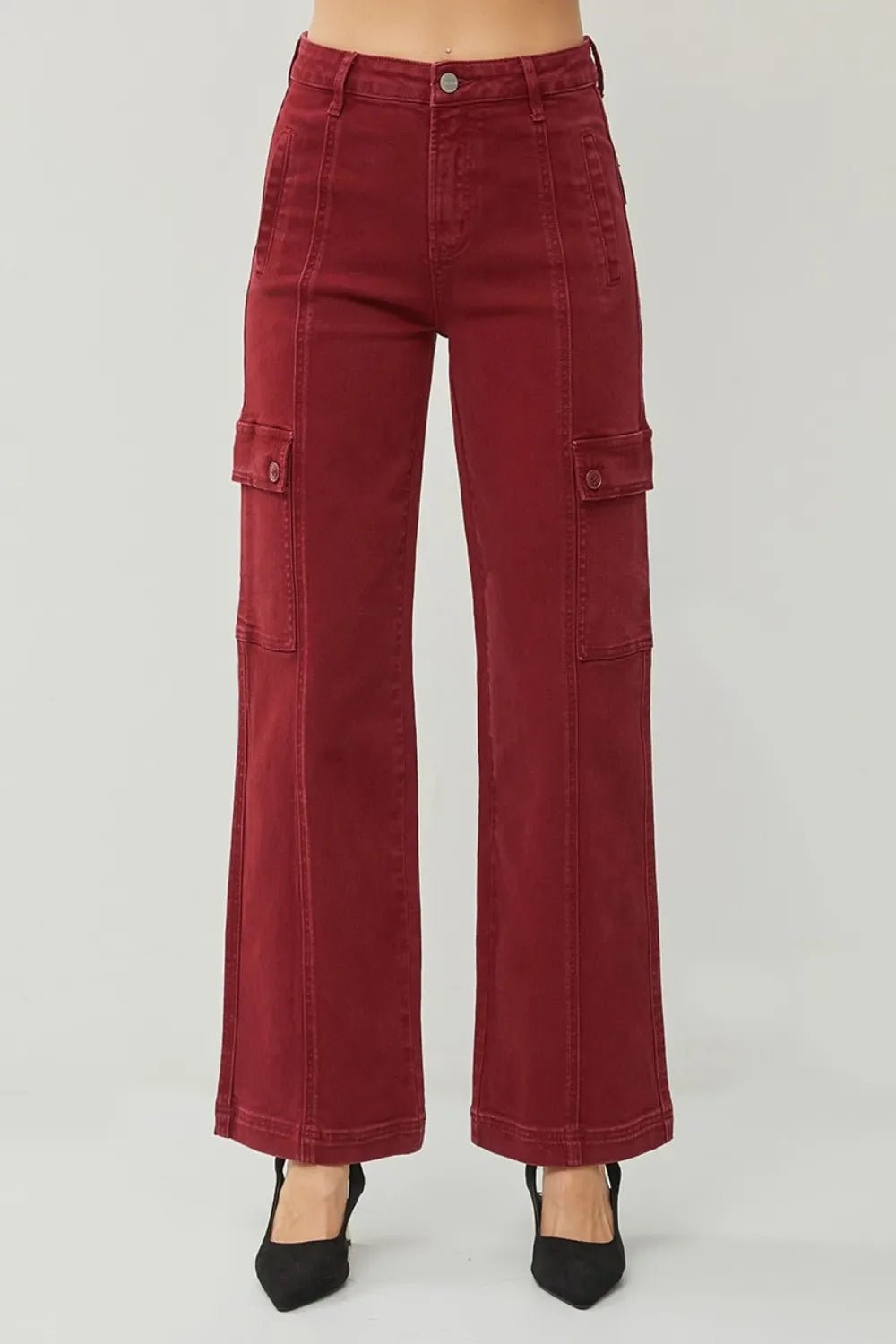 High Rise Wide Leg Cargo Jeans