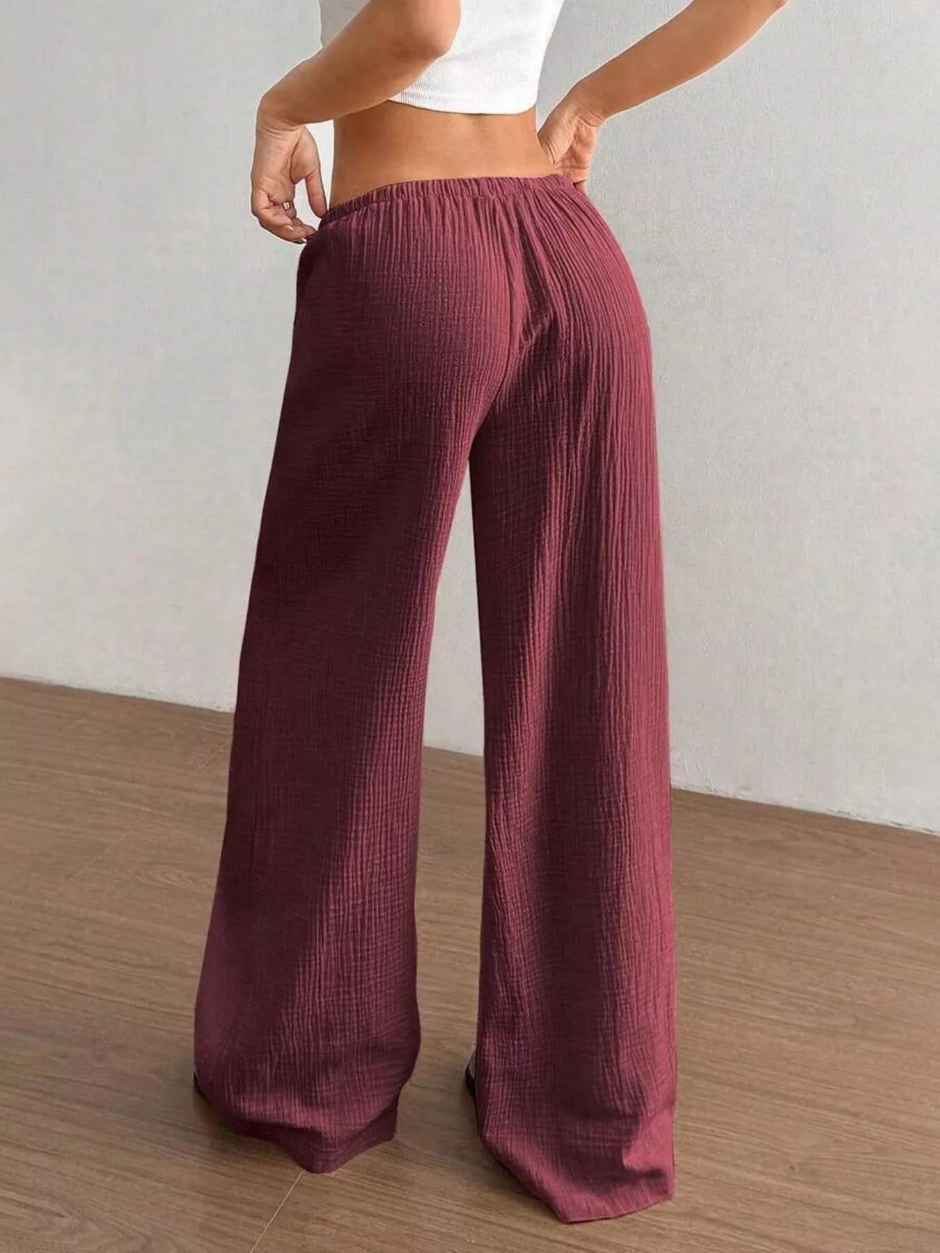 Drawstring Wide Leg Pants