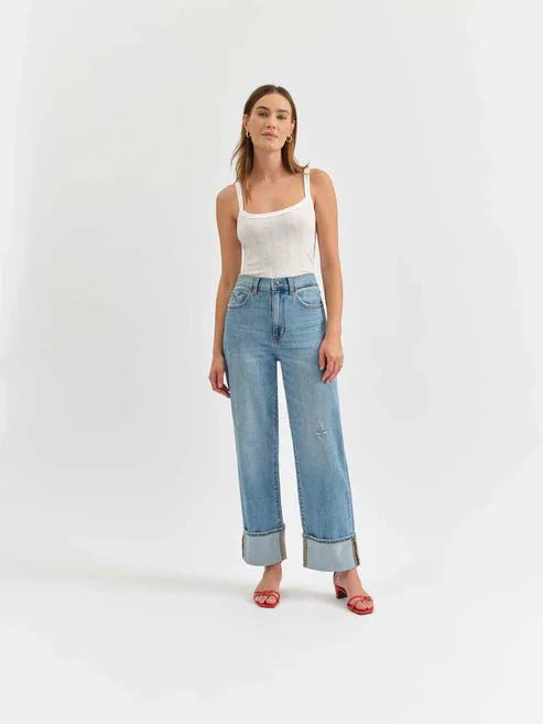 Eccentrics Boutique Denim Eastside Loose Cuff Denim-- Be Mine Vintage