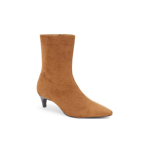 Eccentrics Boutique Shoes Esther Sueded Fabric Kitten Heel Mid Calf Boots
