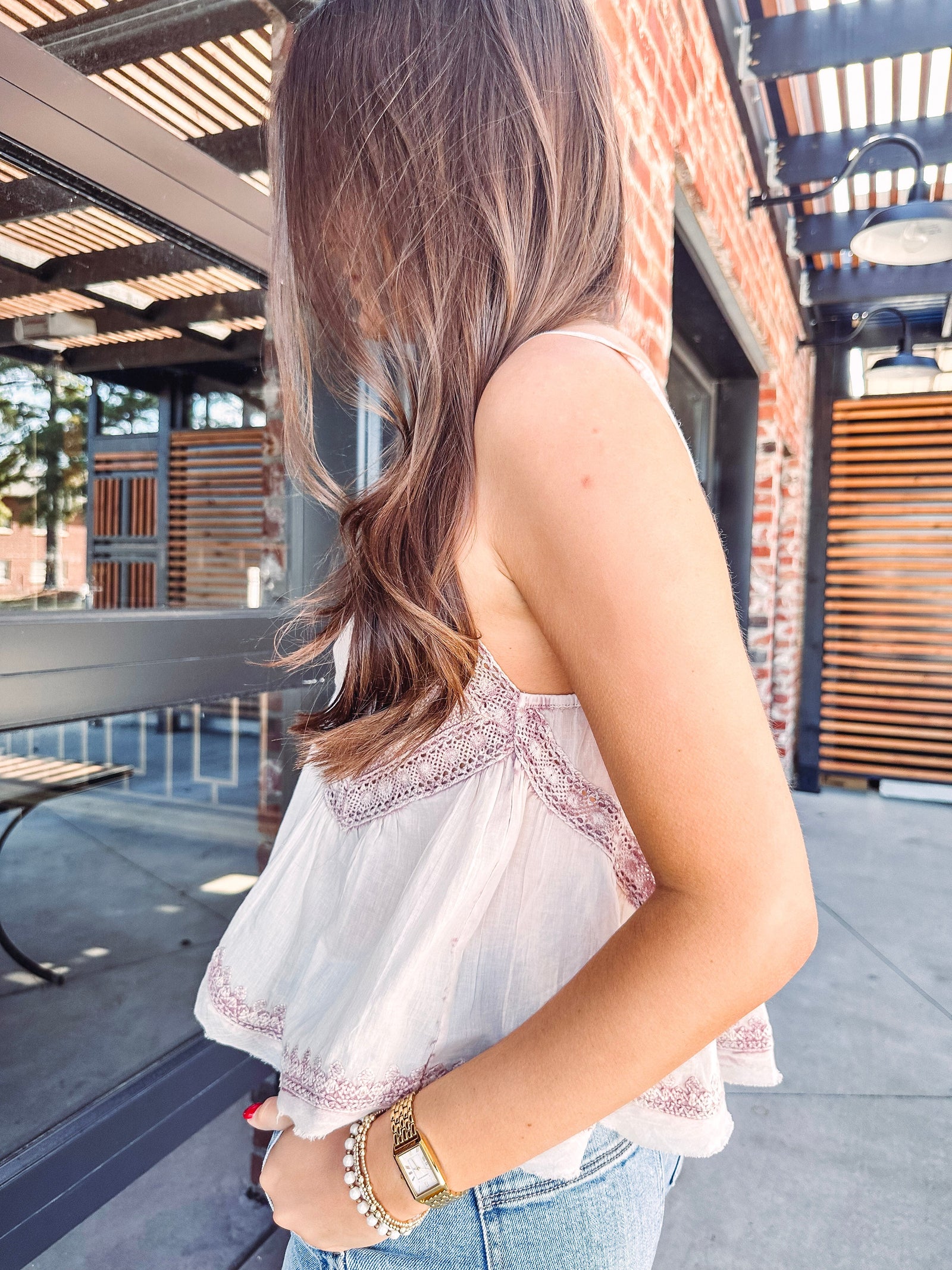 Eccentrics Boutique Top Rosalie Lace Trim Top