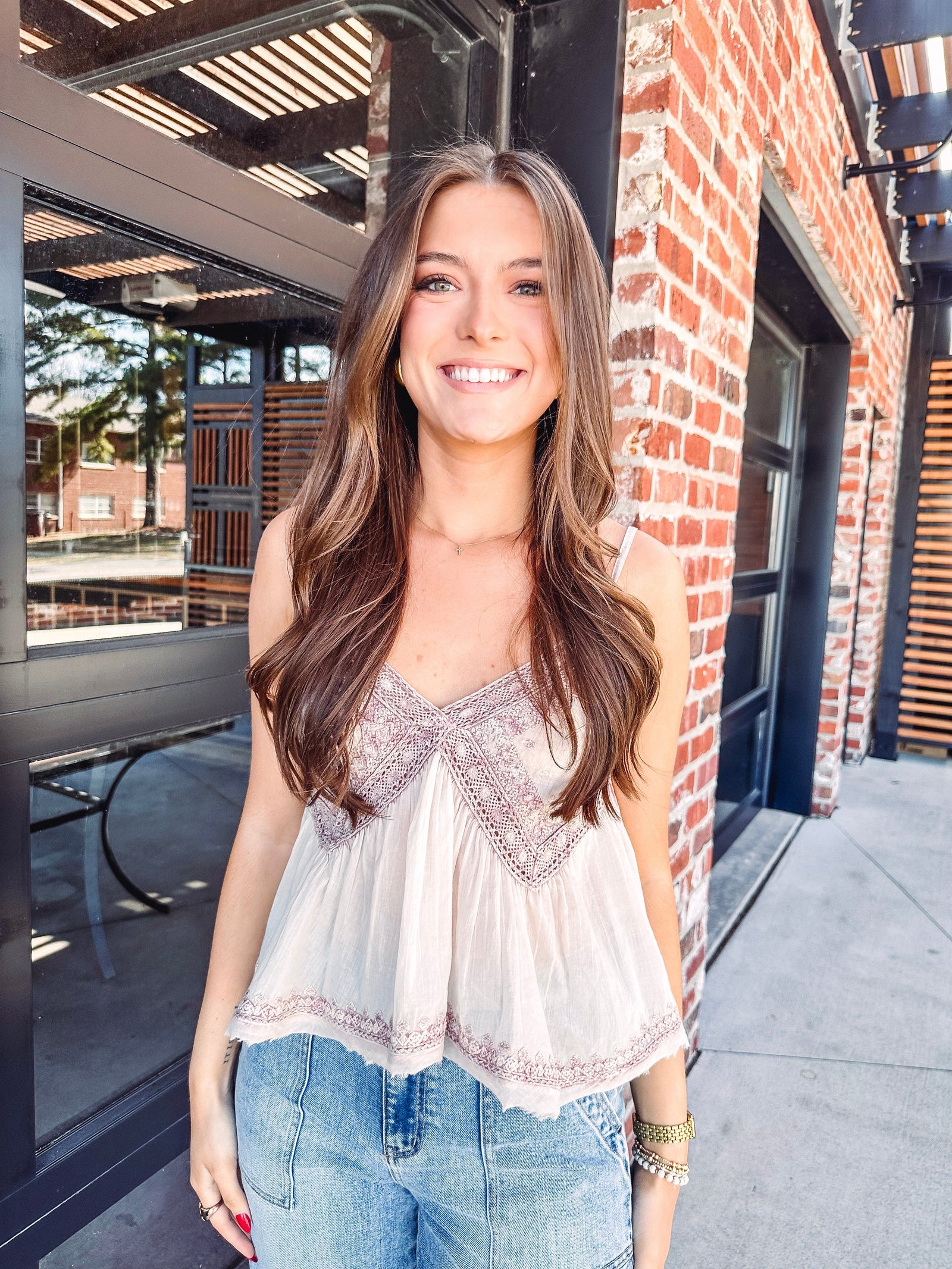 Eccentrics Boutique Top Rosalie Lace Trim Top