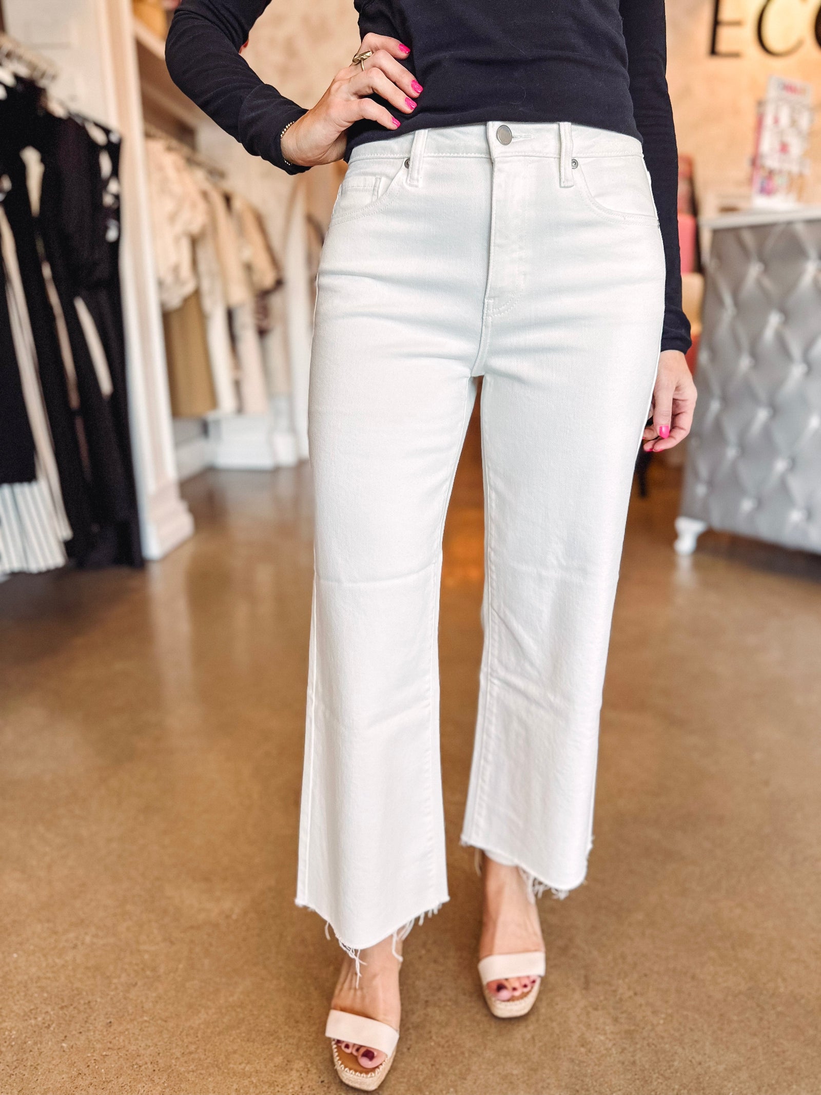 Eccentrics Boutique Denim The Slim Wide Leg- White