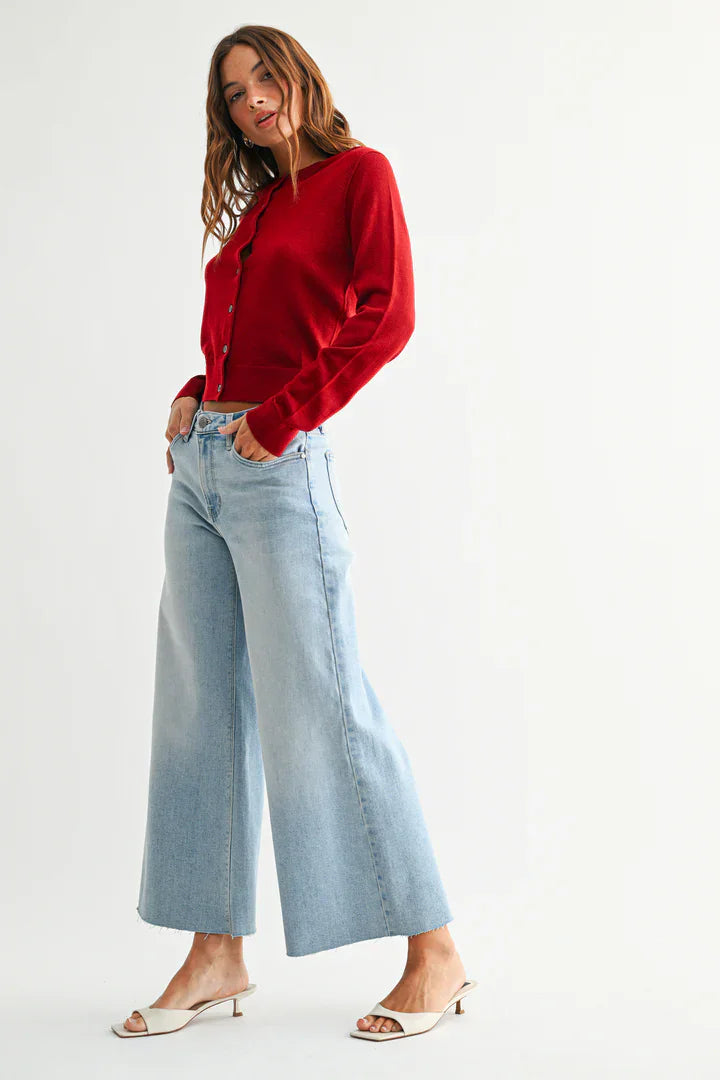 Eccentrics Boutique Denim The Wide Leg Flare Crop Denim